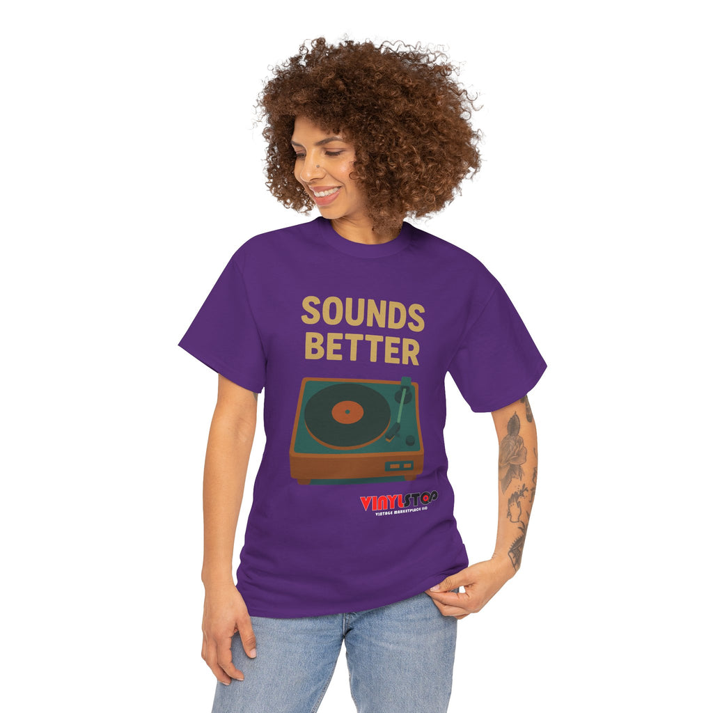Sounds Better on Vinyl Record T-Shirt | Turntable Graphic Tee