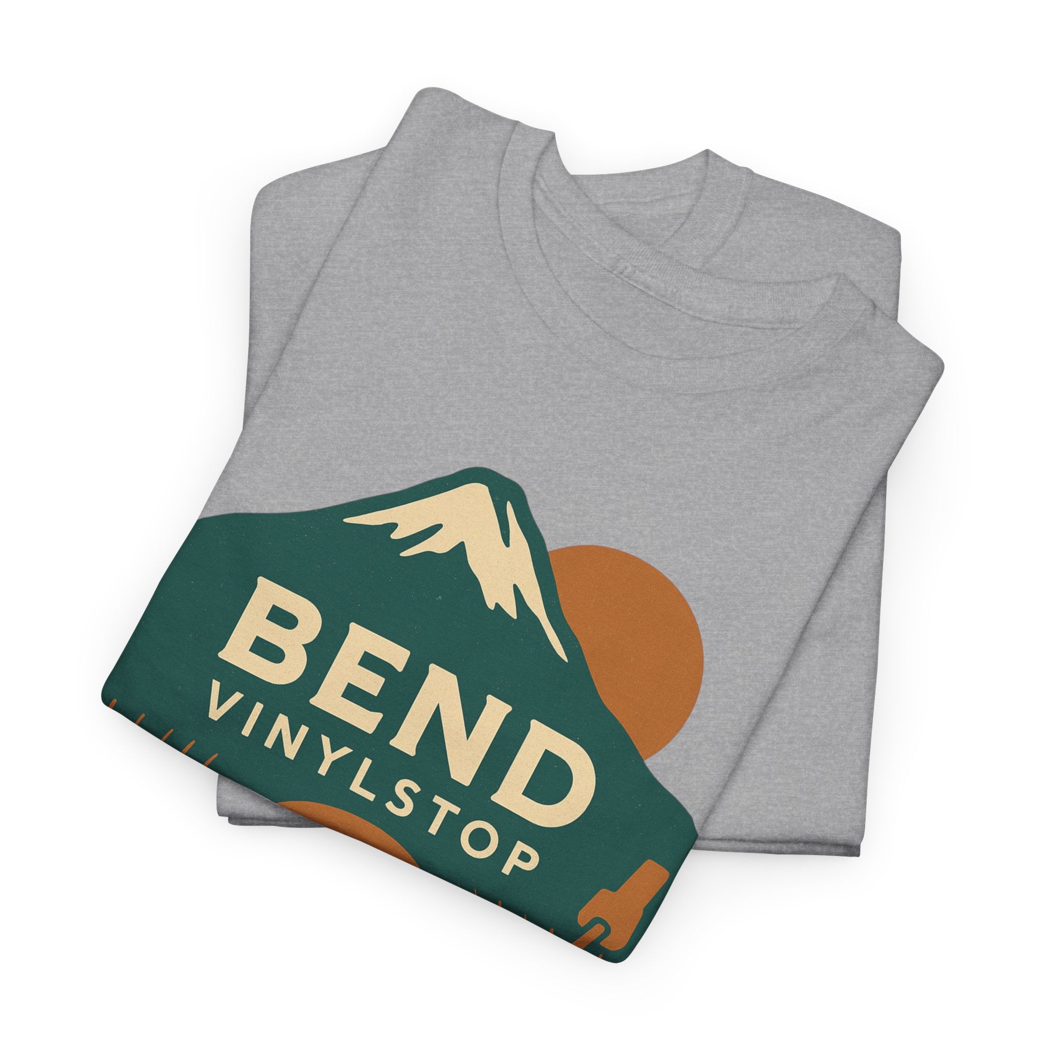 Bend Oregon Vinyl Stop T-Shirt | Mountain Record Player Tee Record Store