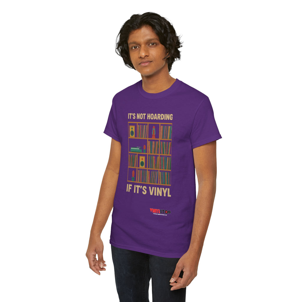 It's Not Hoarding If It's Vinyl T-Shirt | Record Shelf Graphic Tee vinyl collector albums records tshirt