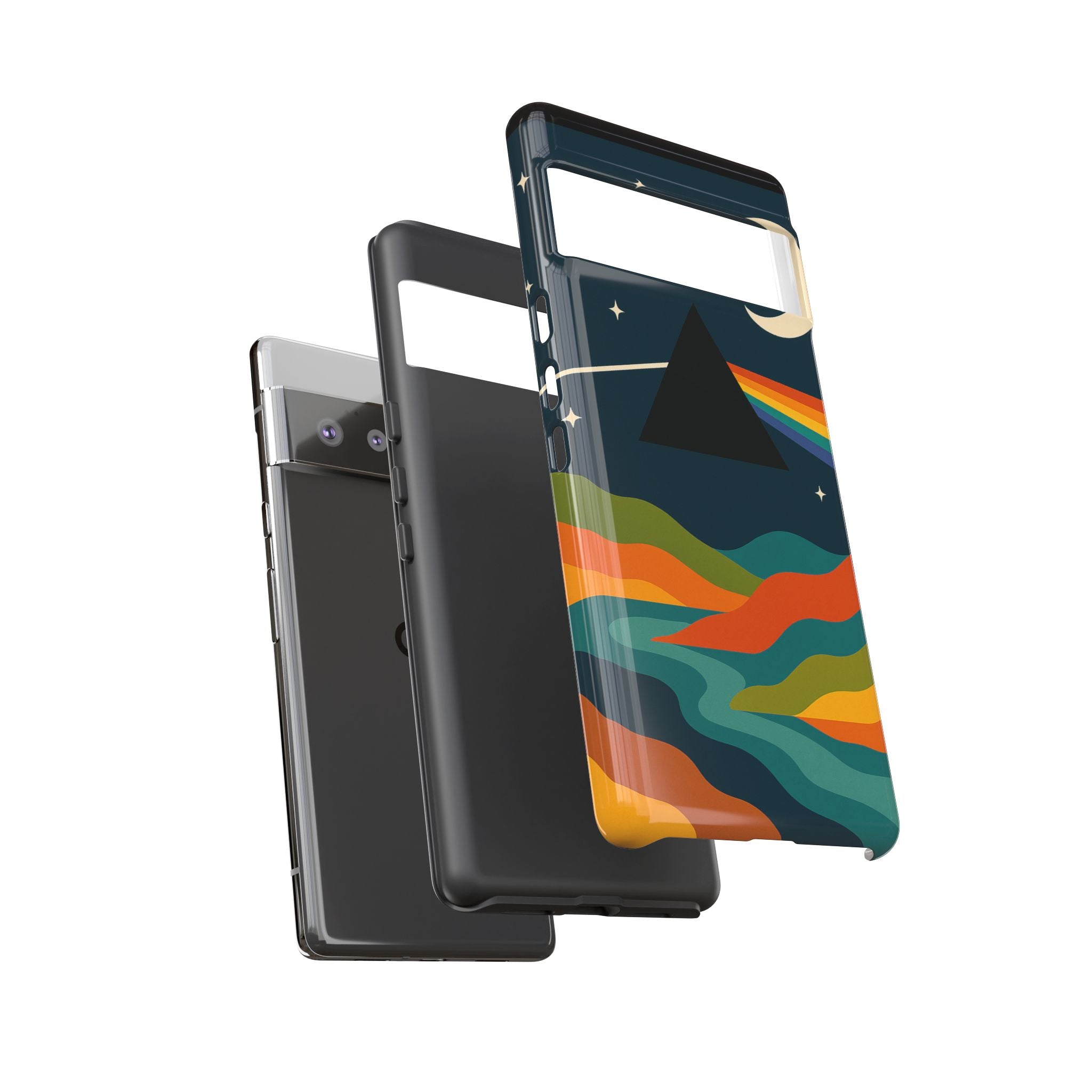 Dark Side of Moon Phone Case — Rainbow Landscape Tough Case Pink Floyd Inspired