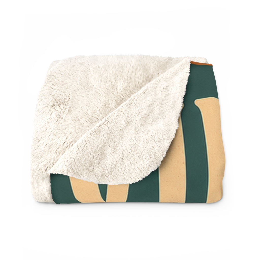 Bend Vinylstop Sherpa Blanket — Retro Oregon Vinyl Record Design
