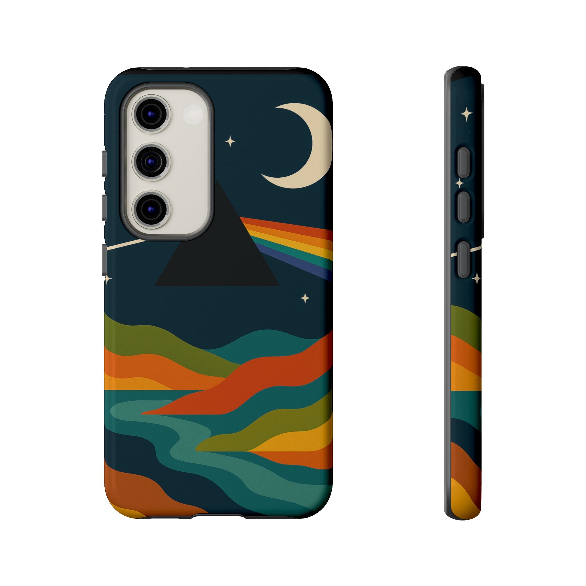 Dark Side of Moon Phone Case — Rainbow Landscape Tough Case Pink Floyd Inspired