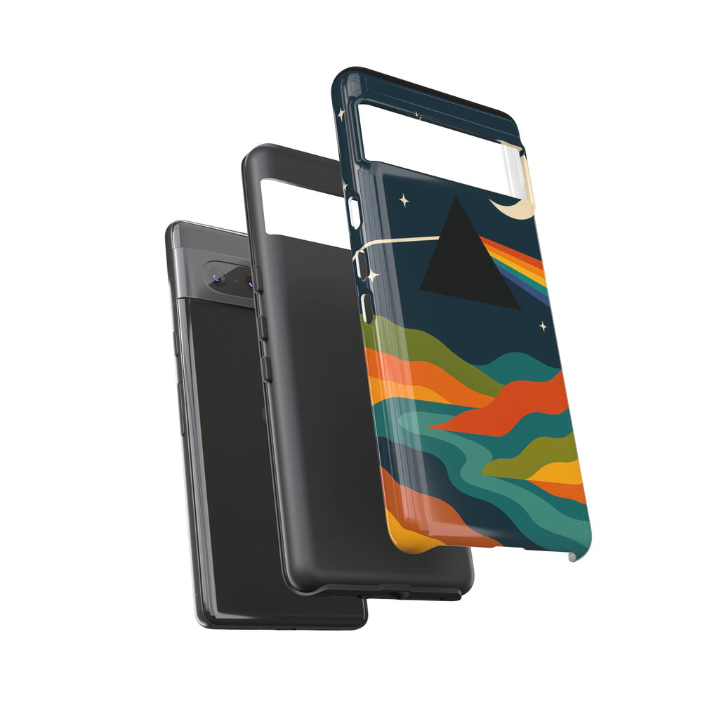 Dark Side of Moon Phone Case — Rainbow Landscape Tough Case Pink Floyd Inspired