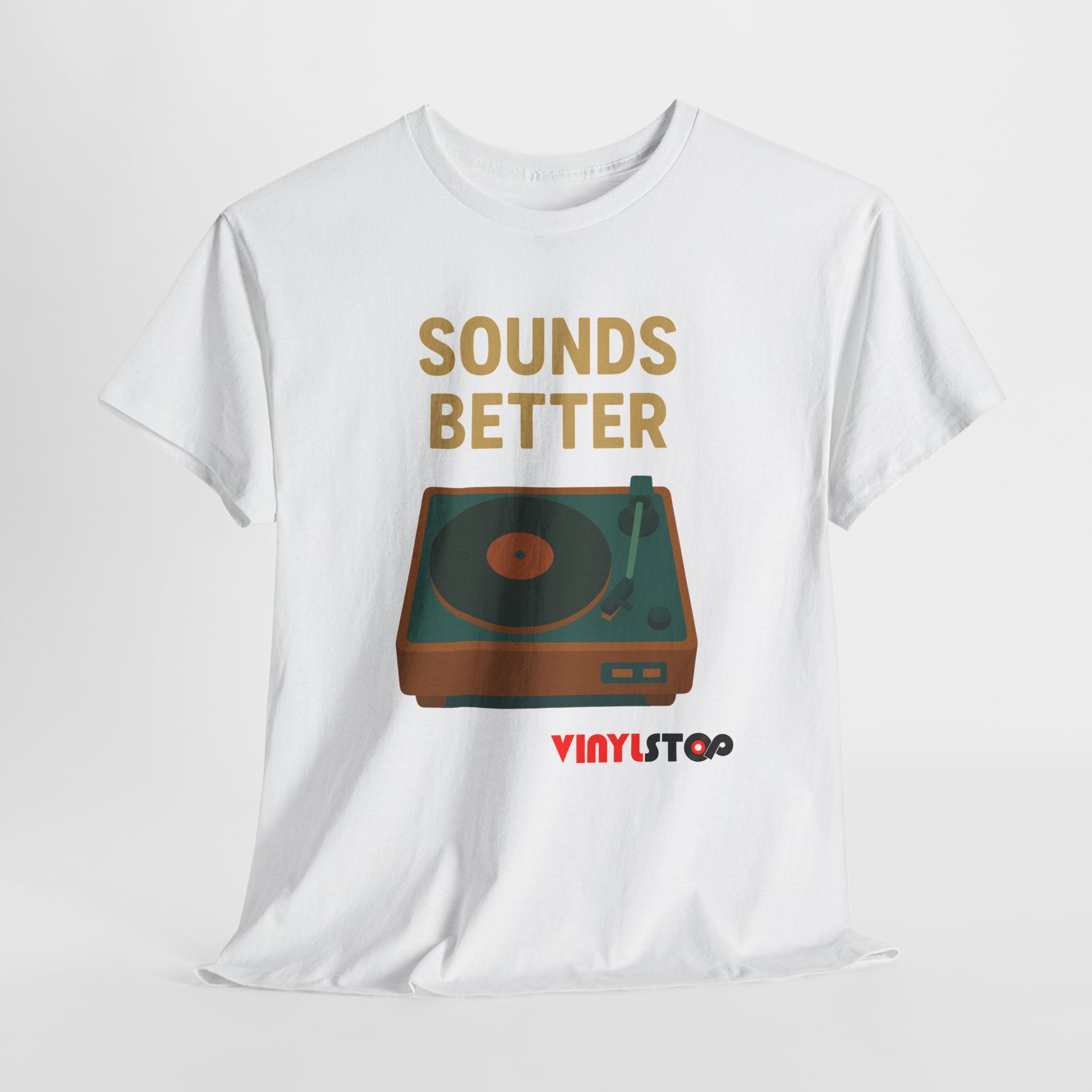 Sounds Better on Vinyl Record T-Shirt | Turntable Graphic Tee