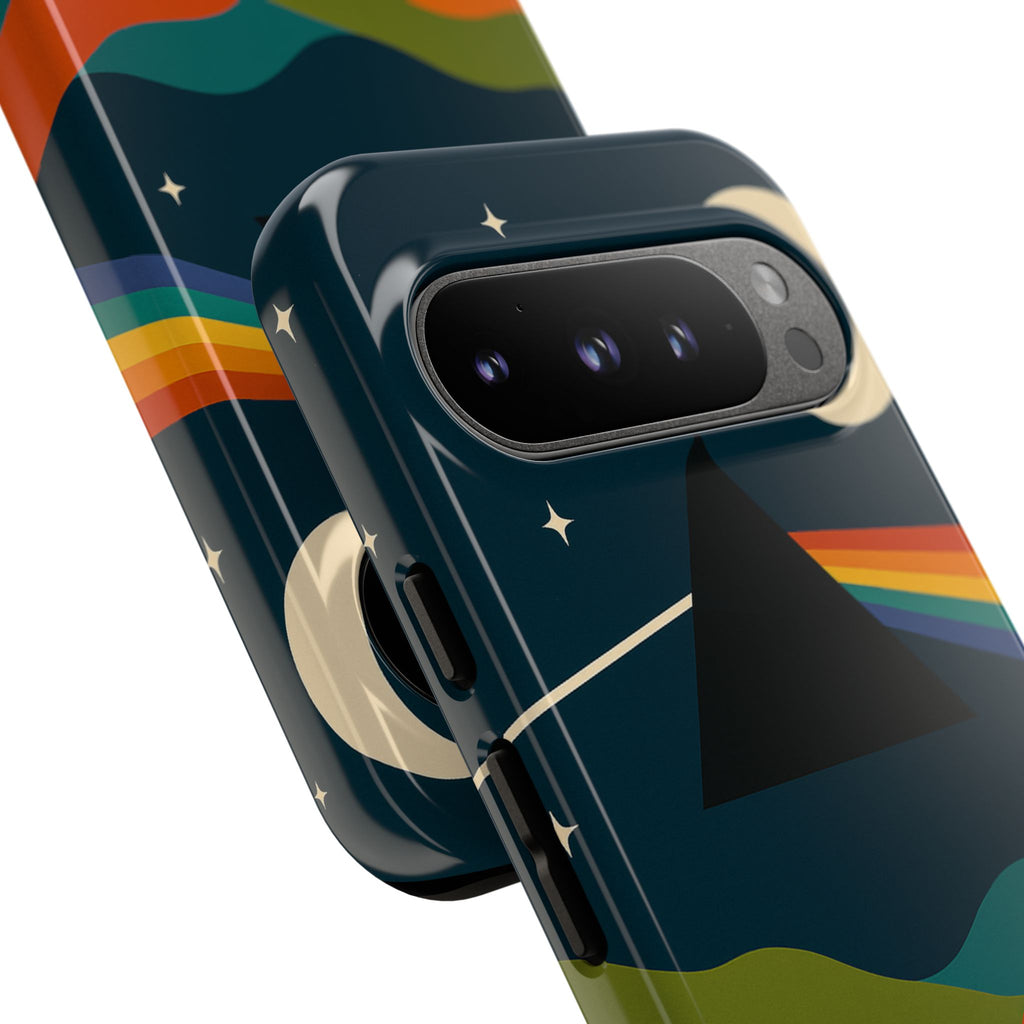 Dark Side of Moon Phone Case — Rainbow Landscape Tough Case Pink Floyd Inspired