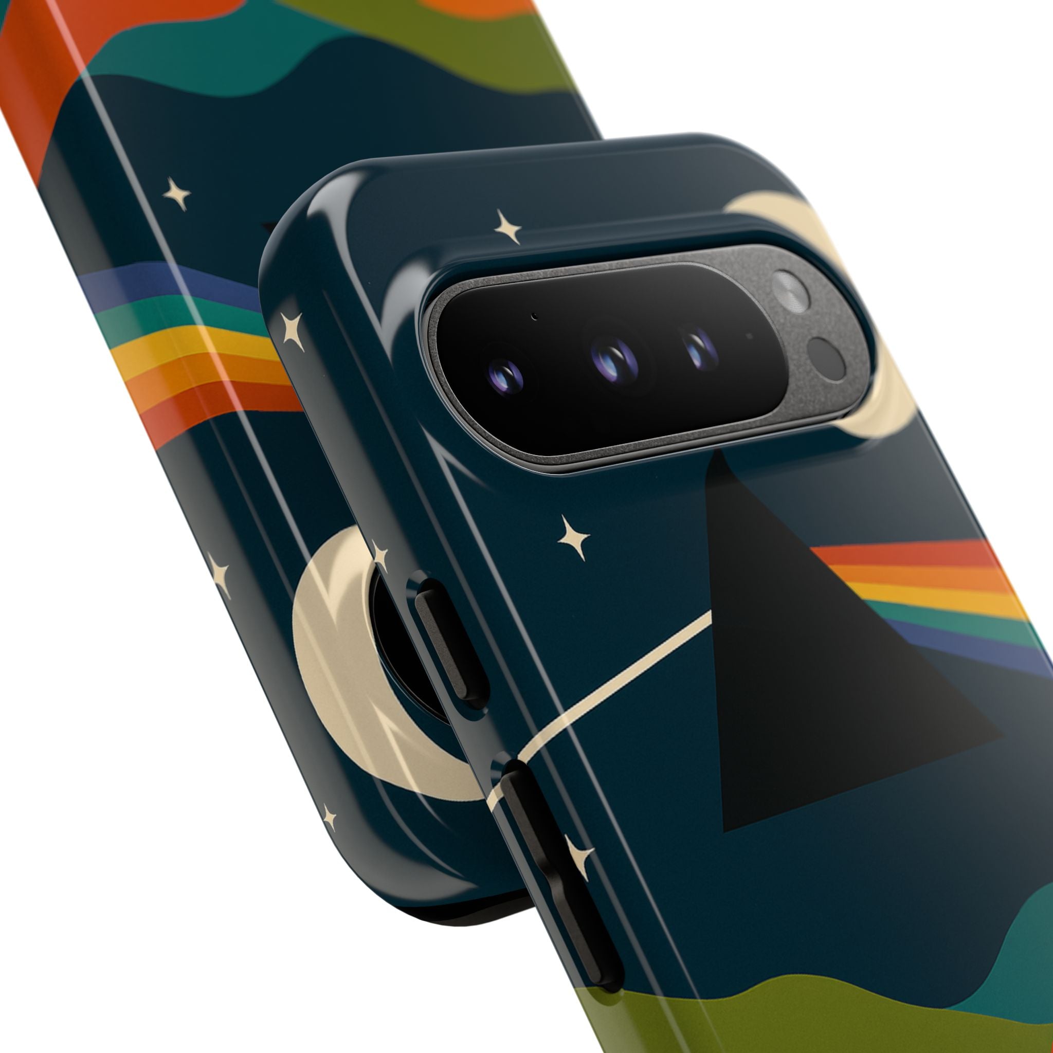 Dark Side of Moon Phone Case — Rainbow Landscape Tough Case Pink Floyd Inspired
