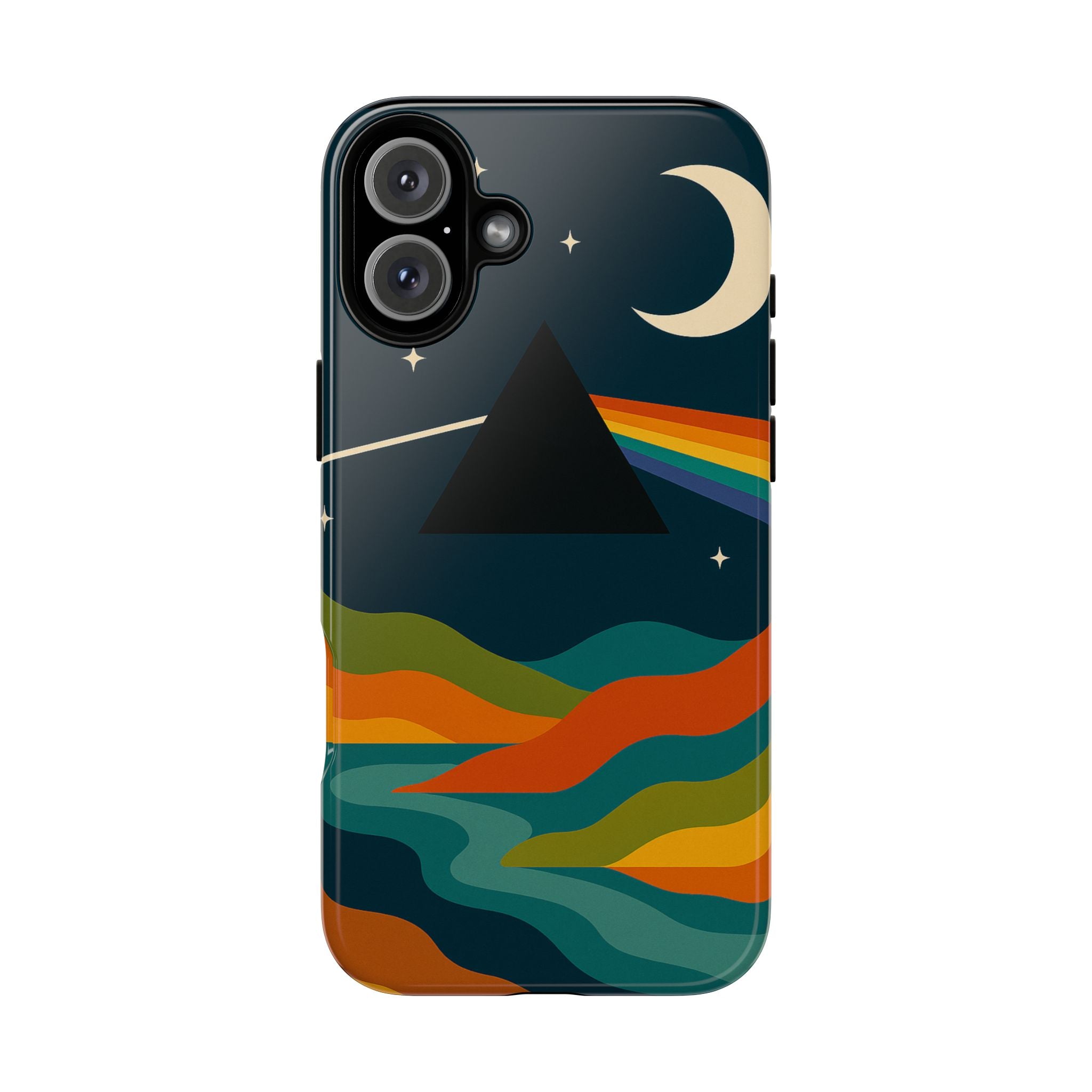 Dark Side of Moon Phone Case — Rainbow Landscape Tough Case Pink Floyd Inspired