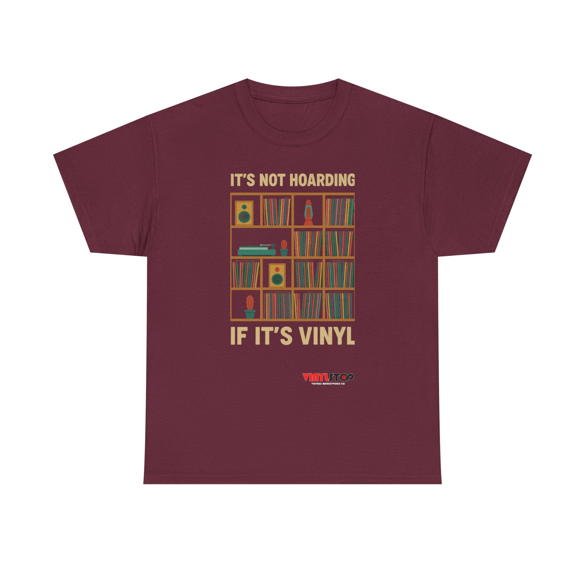 It's Not Hoarding If It's Vinyl T-Shirt | Record Shelf Graphic Tee vinyl collector albums records tshirt