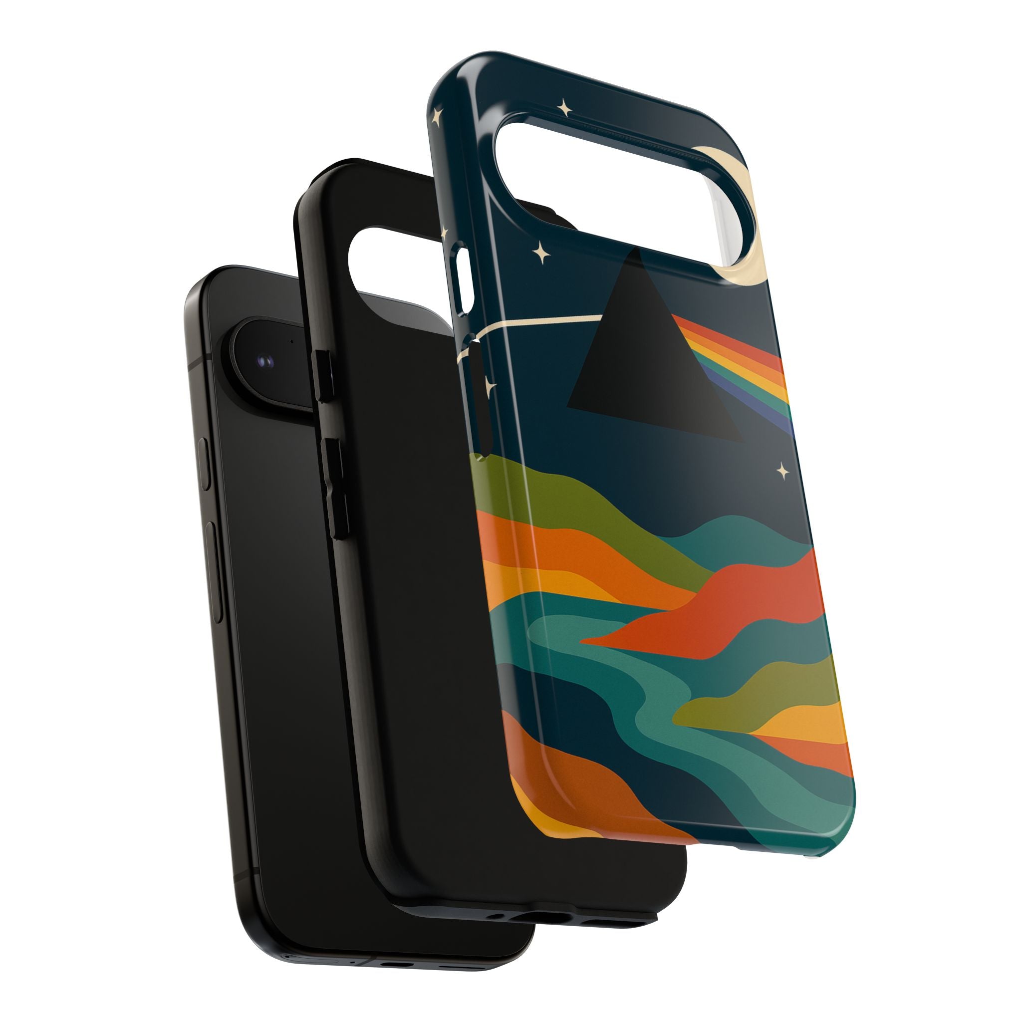 Dark Side of Moon Phone Case — Rainbow Landscape Tough Case Pink Floyd Inspired
