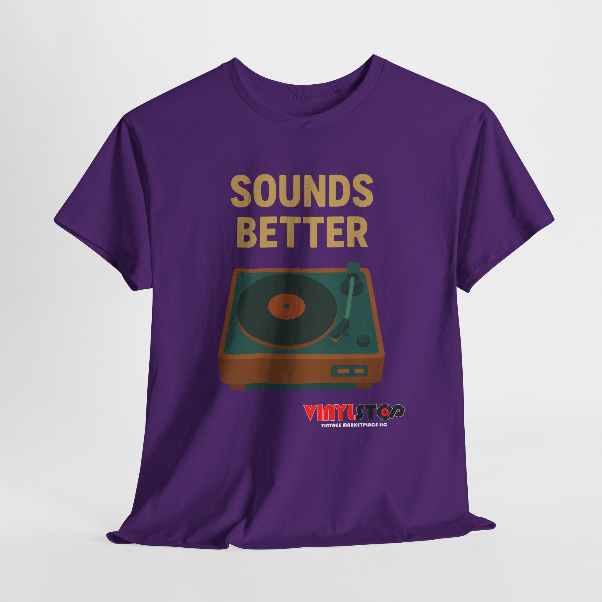 Sounds Better on Vinyl Record T-Shirt | Turntable Graphic Tee