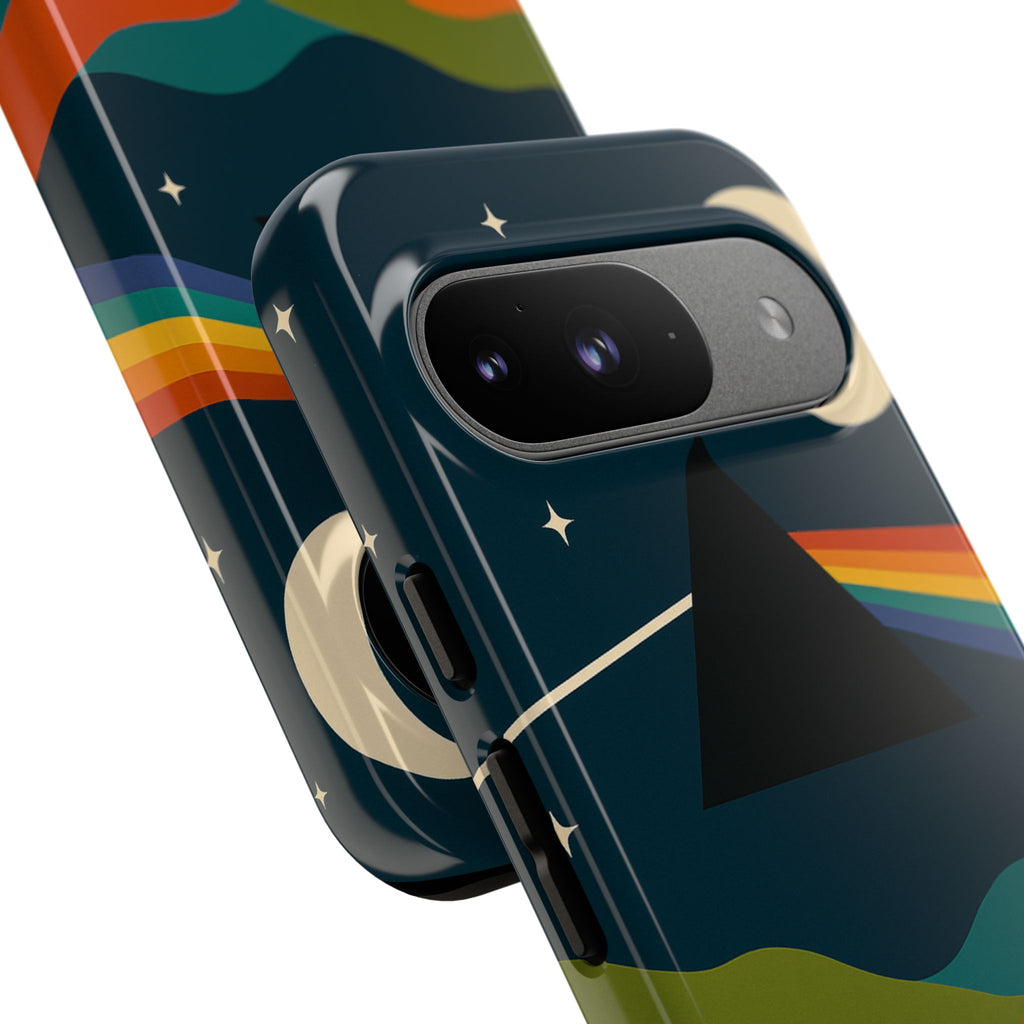 Dark Side of Moon Phone Case — Rainbow Landscape Tough Case Pink Floyd Inspired