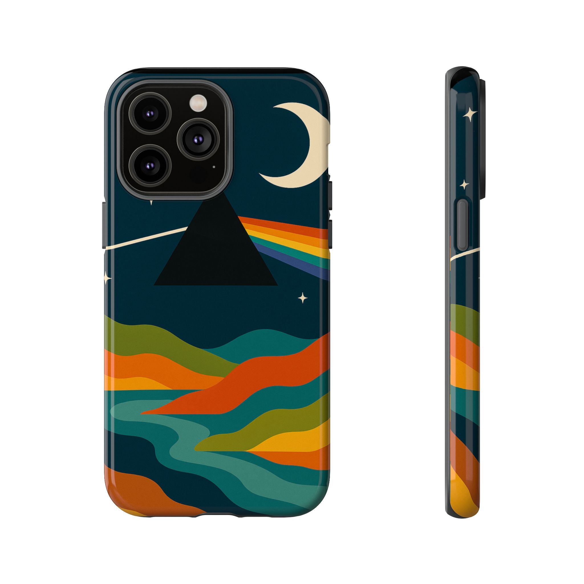 Dark Side of Moon Phone Case — Rainbow Landscape Tough Case Pink Floyd Inspired