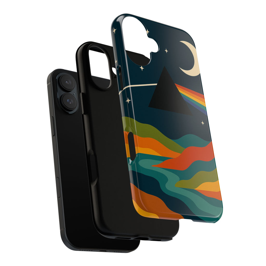 Dark Side of Moon Phone Case — Rainbow Landscape Tough Case Pink Floyd Inspired