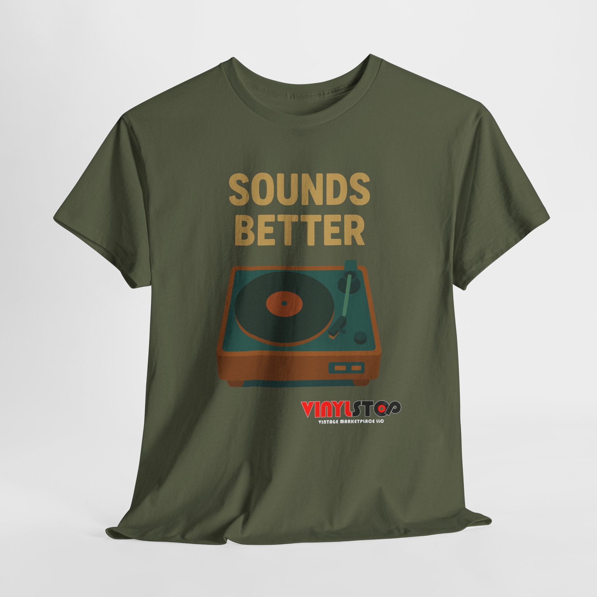 Sounds Better on Vinyl Record T-Shirt | Turntable Graphic Tee