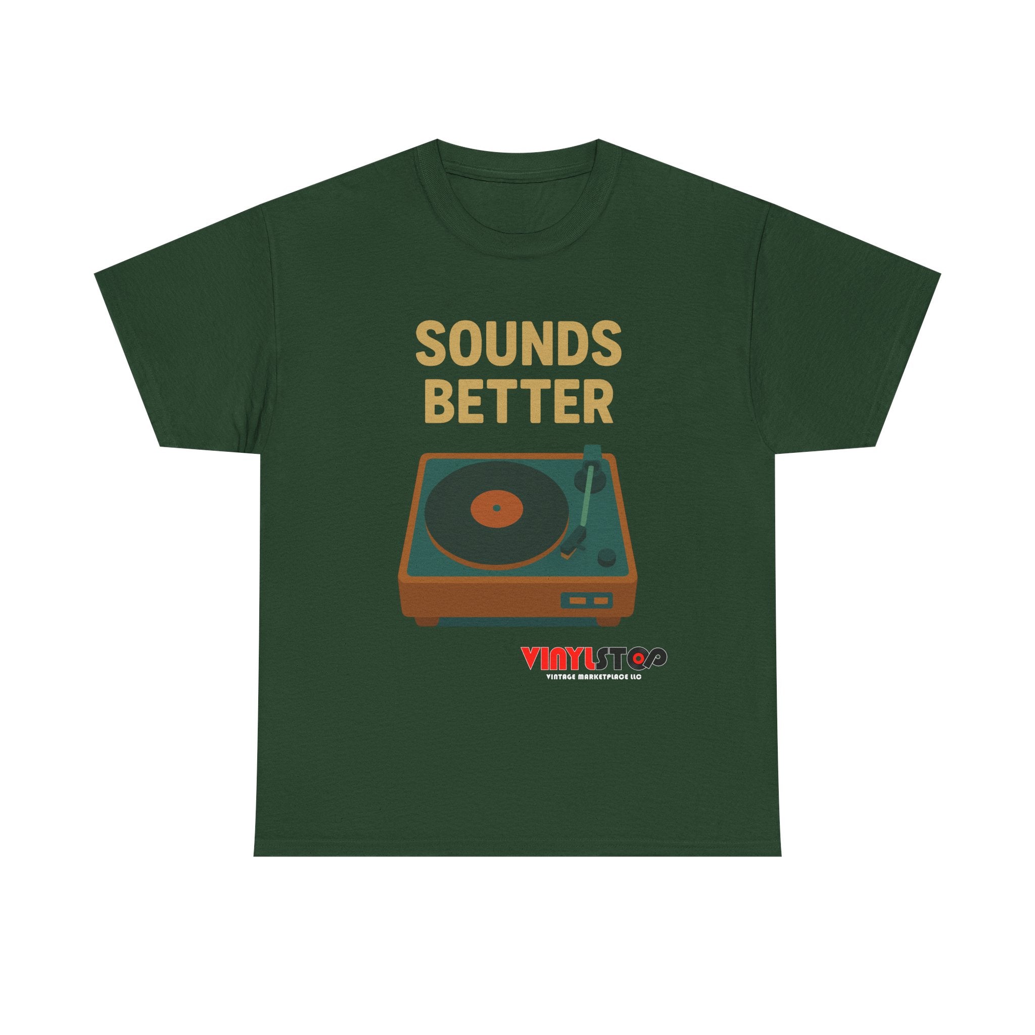 Sounds Better on Vinyl Record T-Shirt | Turntable Graphic Tee