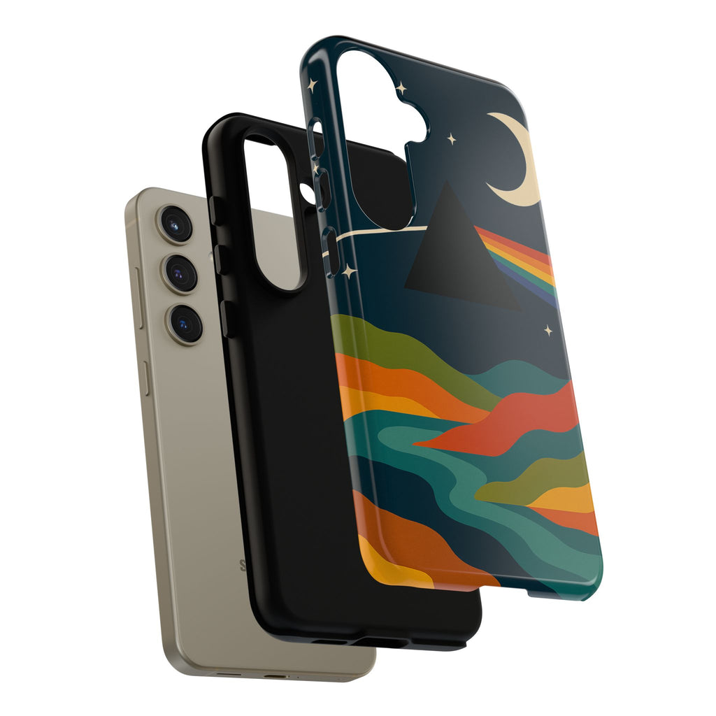 Dark Side of Moon Phone Case — Rainbow Landscape Tough Case Pink Floyd Inspired