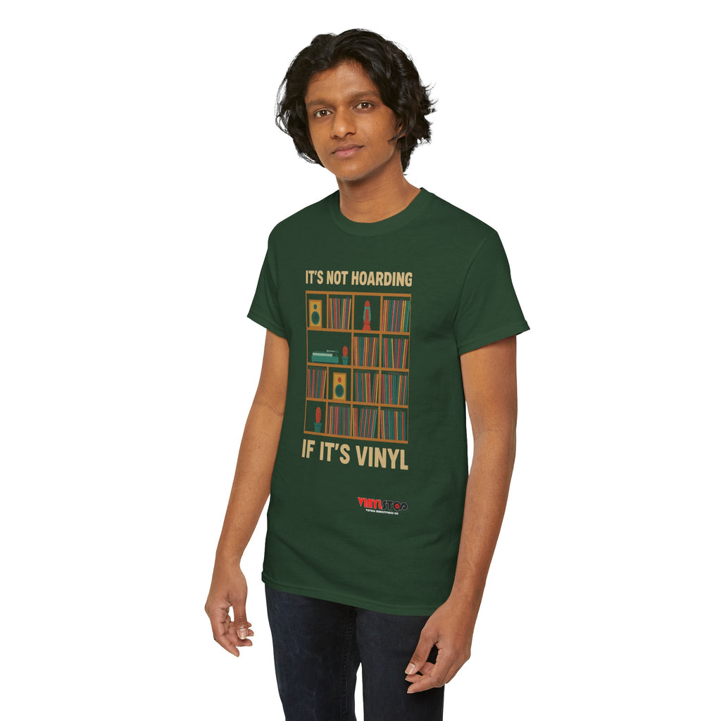 It's Not Hoarding If It's Vinyl T-Shirt | Record Shelf Graphic Tee vinyl collector albums records tshirt