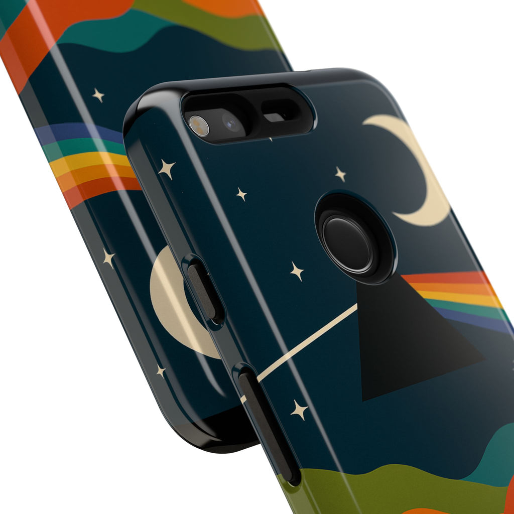 Dark Side of Moon Phone Case — Rainbow Landscape Tough Case Pink Floyd Inspired