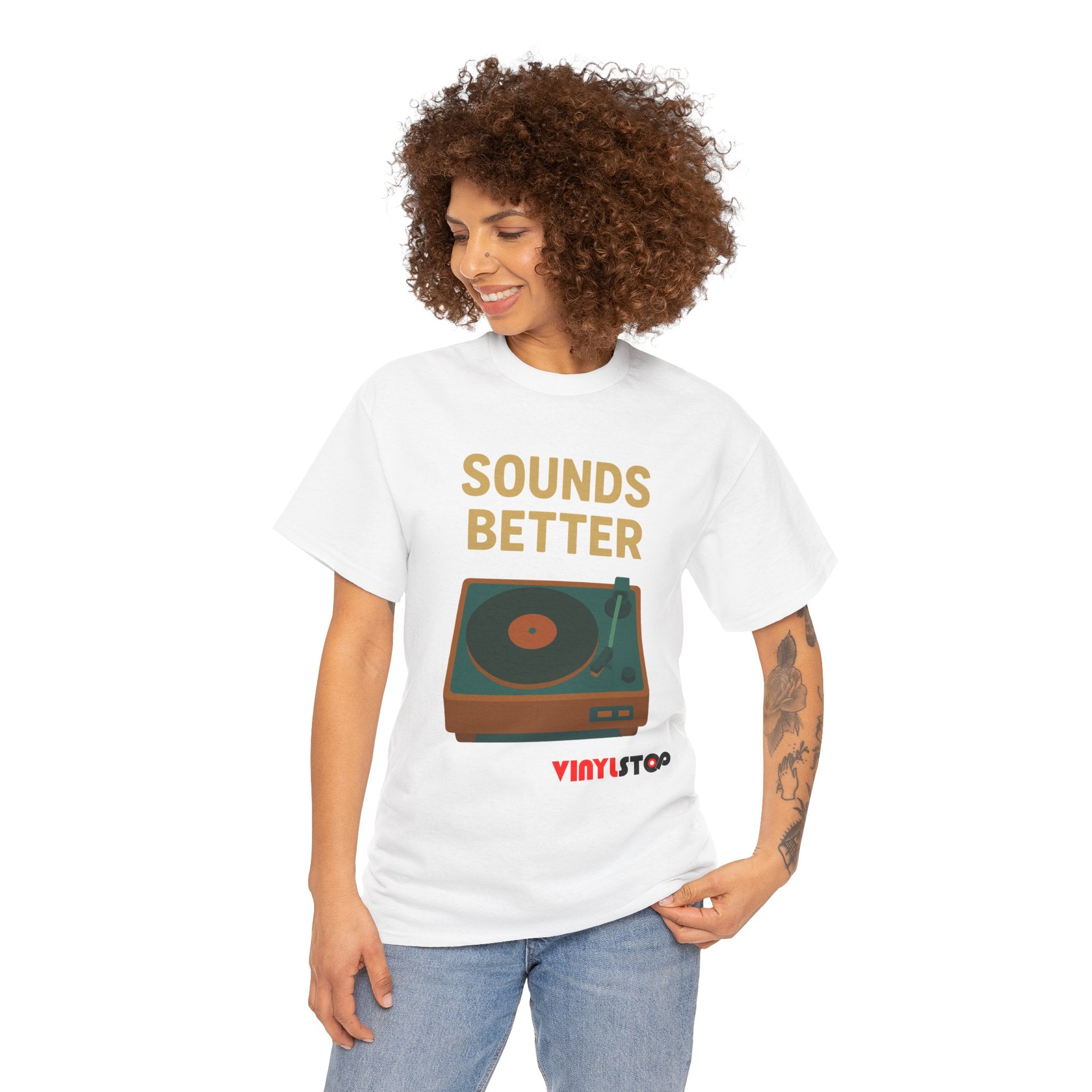 Sounds Better on Vinyl Record T-Shirt | Turntable Graphic Tee