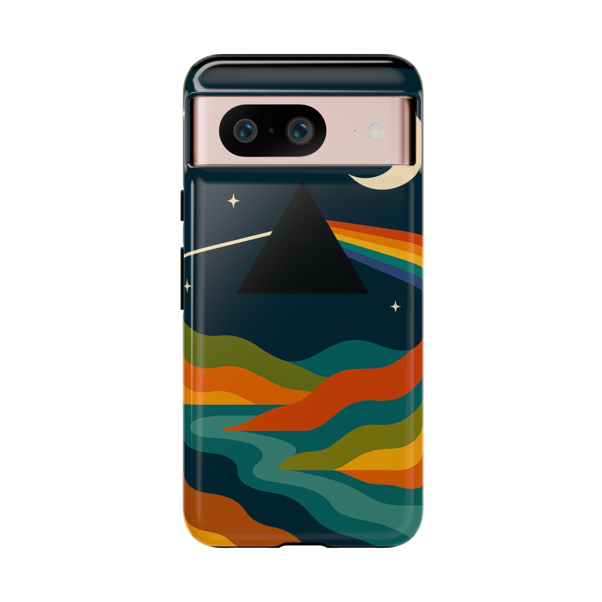 Dark Side of Moon Phone Case — Rainbow Landscape Tough Case Pink Floyd Inspired