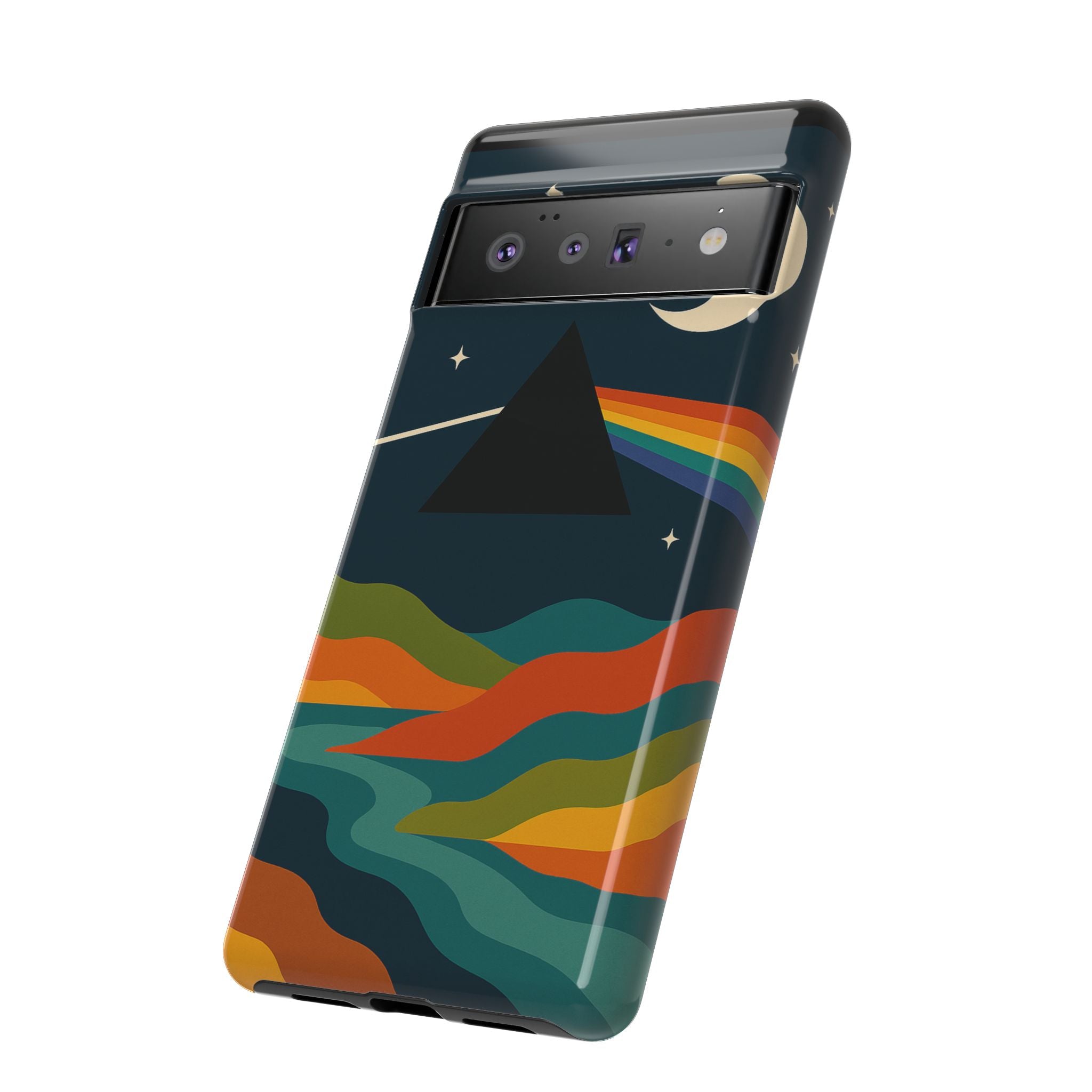 Dark Side of Moon Phone Case — Rainbow Landscape Tough Case Pink Floyd Inspired
