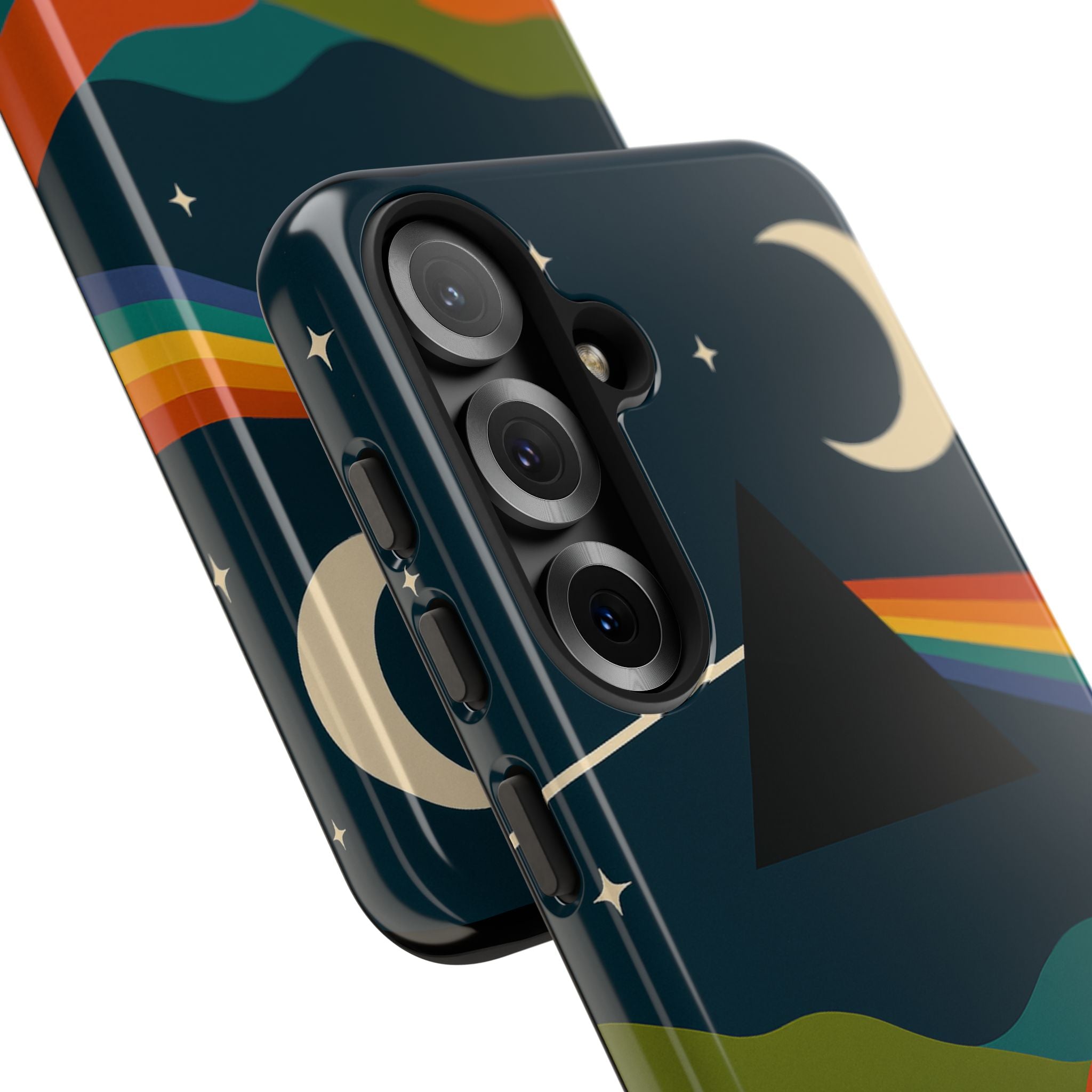 Dark Side of Moon Phone Case — Rainbow Landscape Tough Case Pink Floyd Inspired