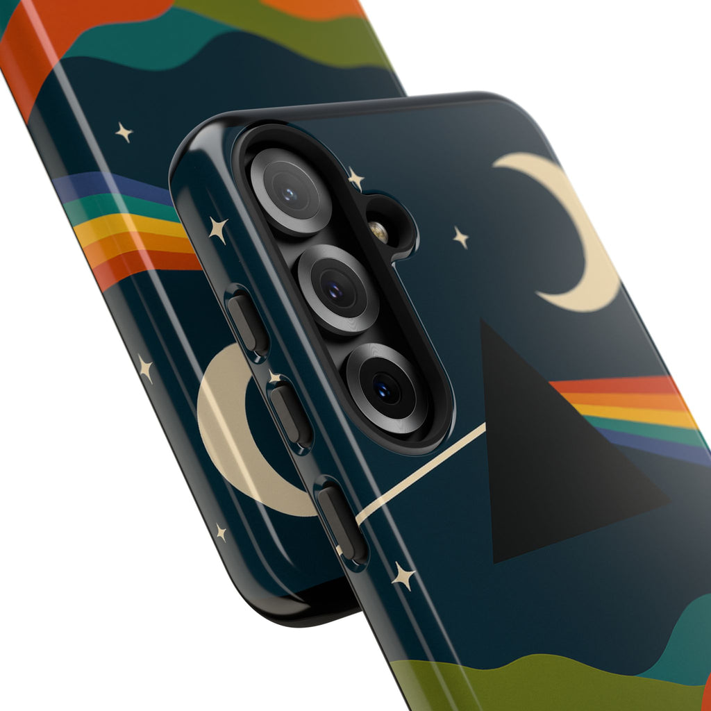 Dark Side of Moon Phone Case — Rainbow Landscape Tough Case Pink Floyd Inspired