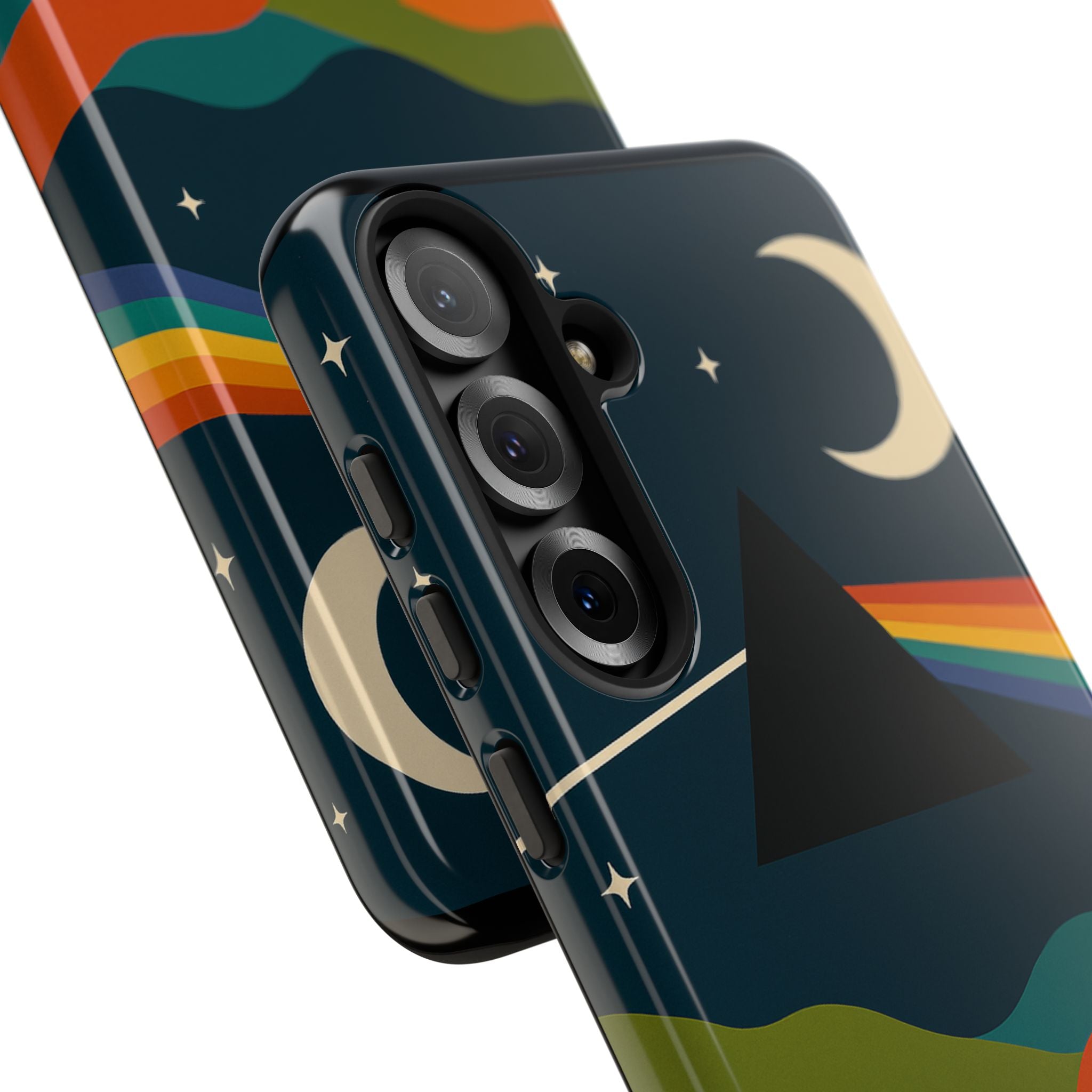 Dark Side of Moon Phone Case — Rainbow Landscape Tough Case Pink Floyd Inspired