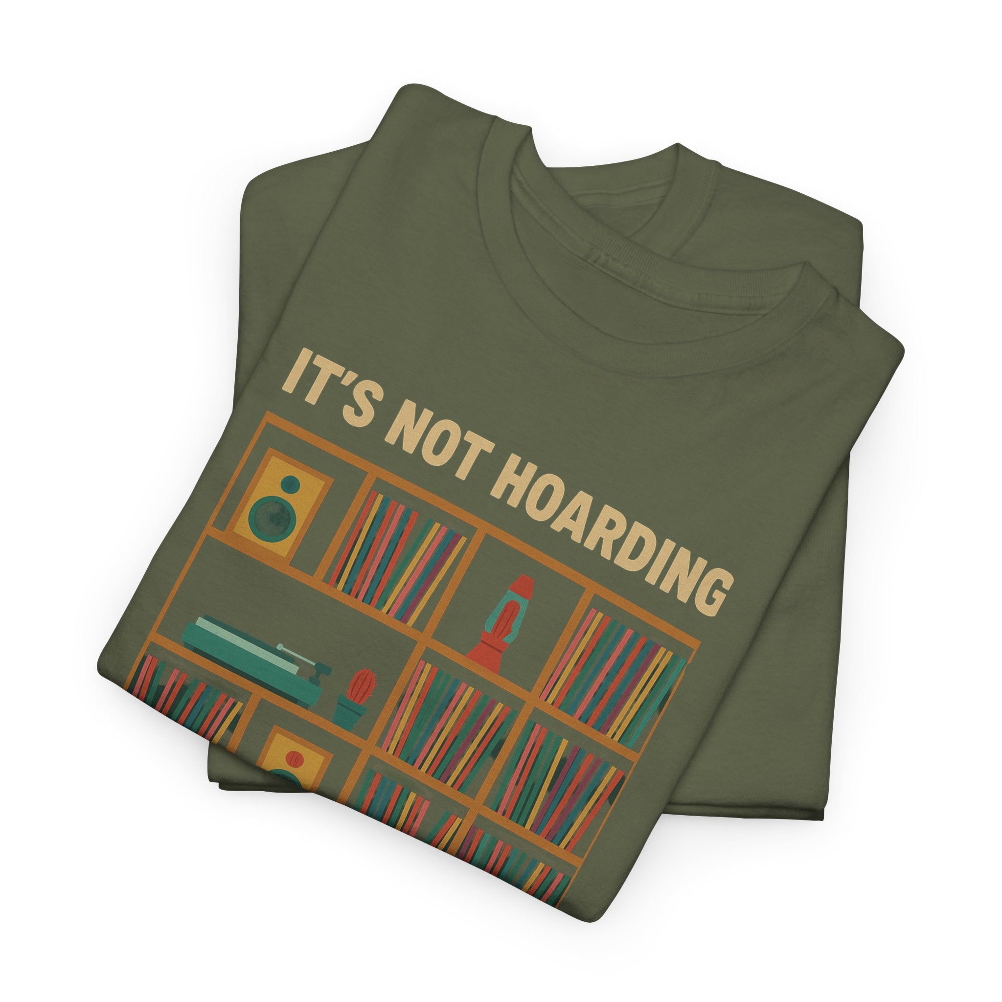 It's Not Hoarding If It's Vinyl T-Shirt | Record Shelf Graphic Tee vinyl collector albums records tshirt