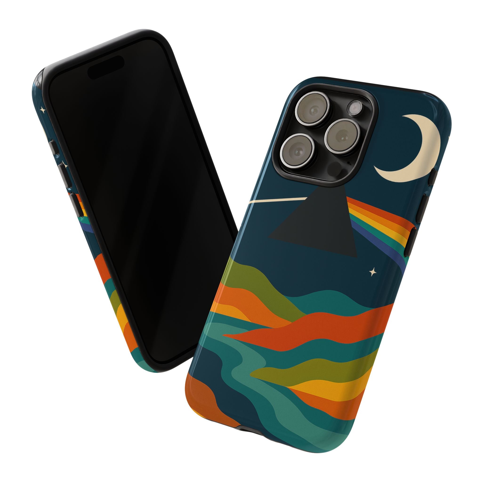 Dark Side of Moon Phone Case — Rainbow Landscape Tough Case Pink Floyd Inspired