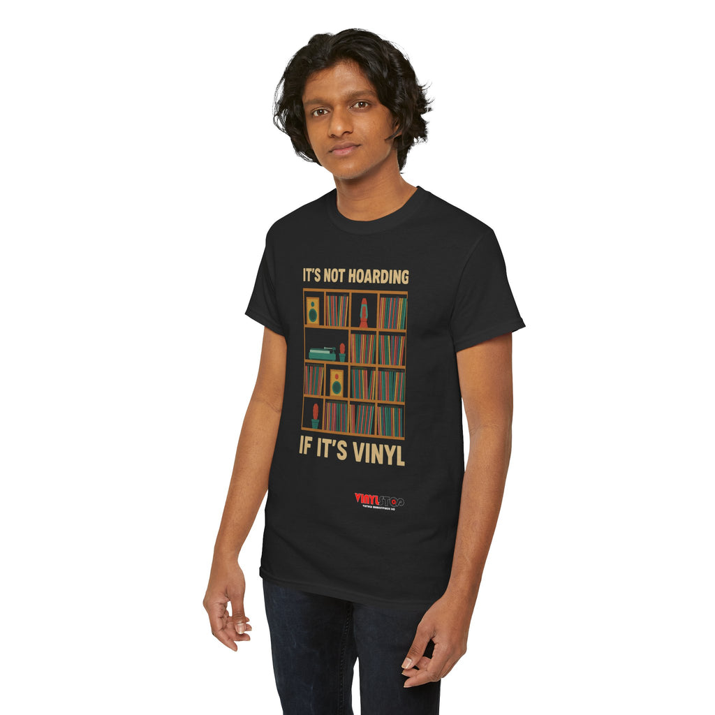 It's Not Hoarding If It's Vinyl T-Shirt | Record Shelf Graphic Tee vinyl collector albums records tshirt