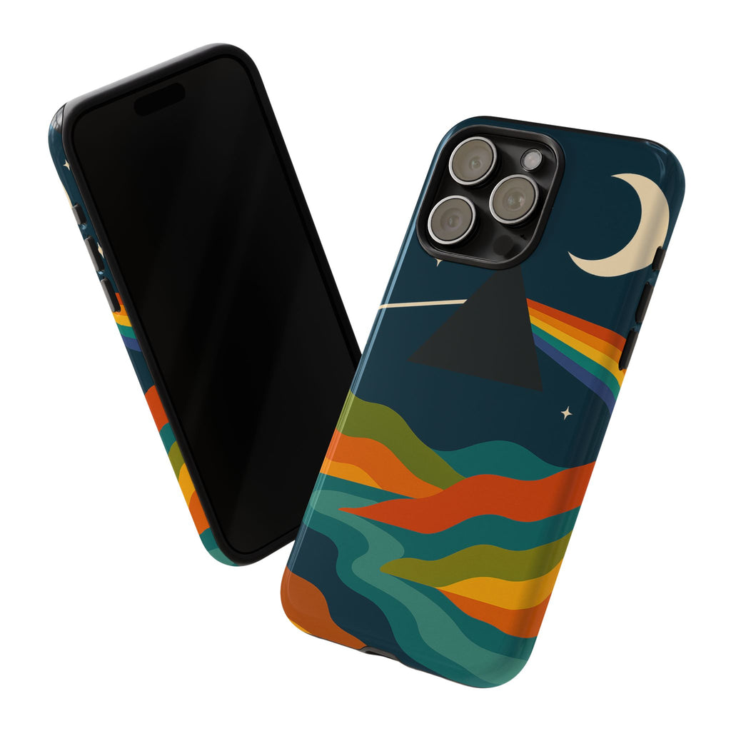 Dark Side of Moon Phone Case — Rainbow Landscape Tough Case Pink Floyd Inspired