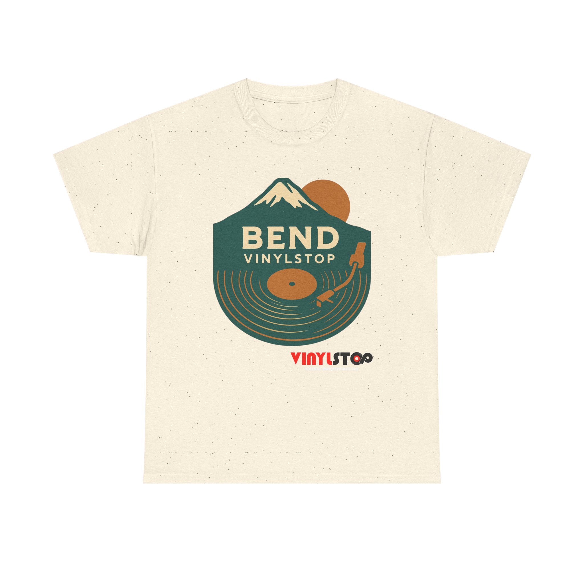 Bend Oregon Vinyl Stop T-Shirt | Mountain Record Player Tee Record Store
