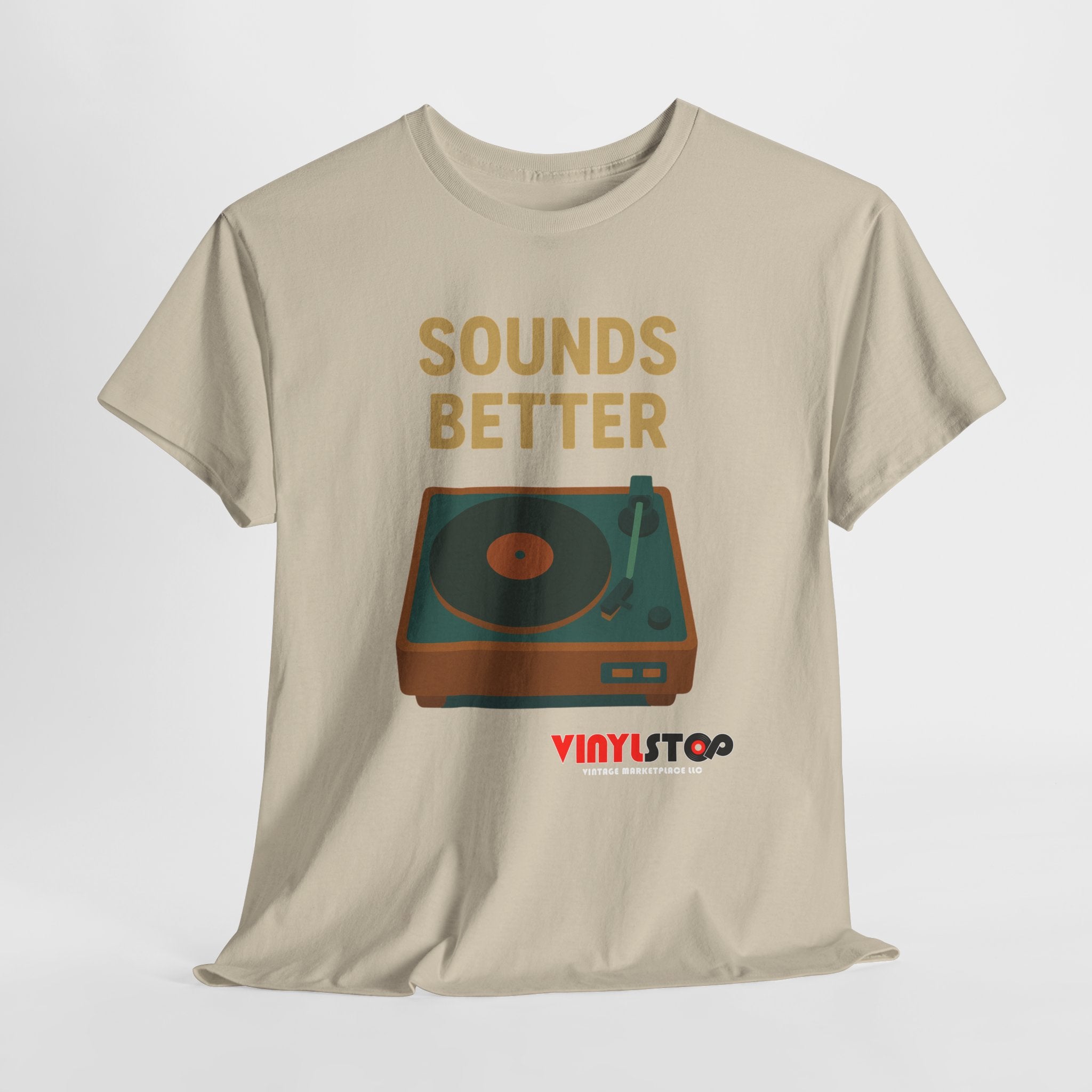 Sounds Better on Vinyl Record T-Shirt | Turntable Graphic Tee