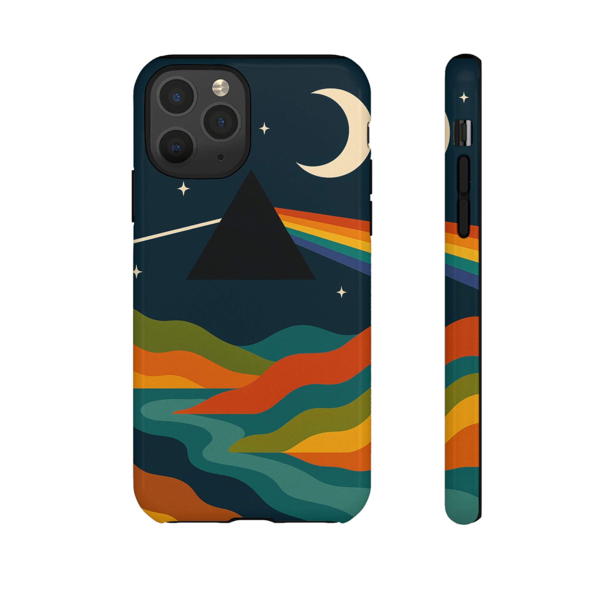 Dark Side of Moon Phone Case — Rainbow Landscape Tough Case Pink Floyd Inspired