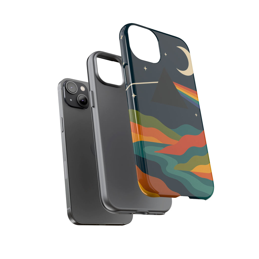 Dark Side of Moon Phone Case — Rainbow Landscape Tough Case Pink Floyd Inspired