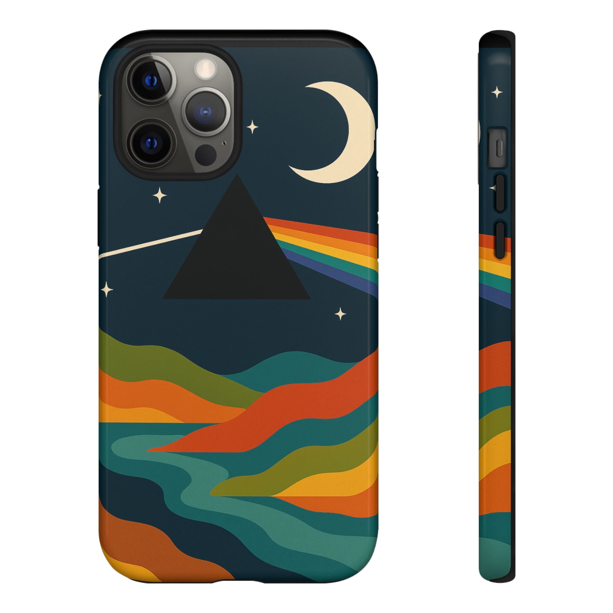 Dark Side of Moon Phone Case — Rainbow Landscape Tough Case Pink Floyd Inspired