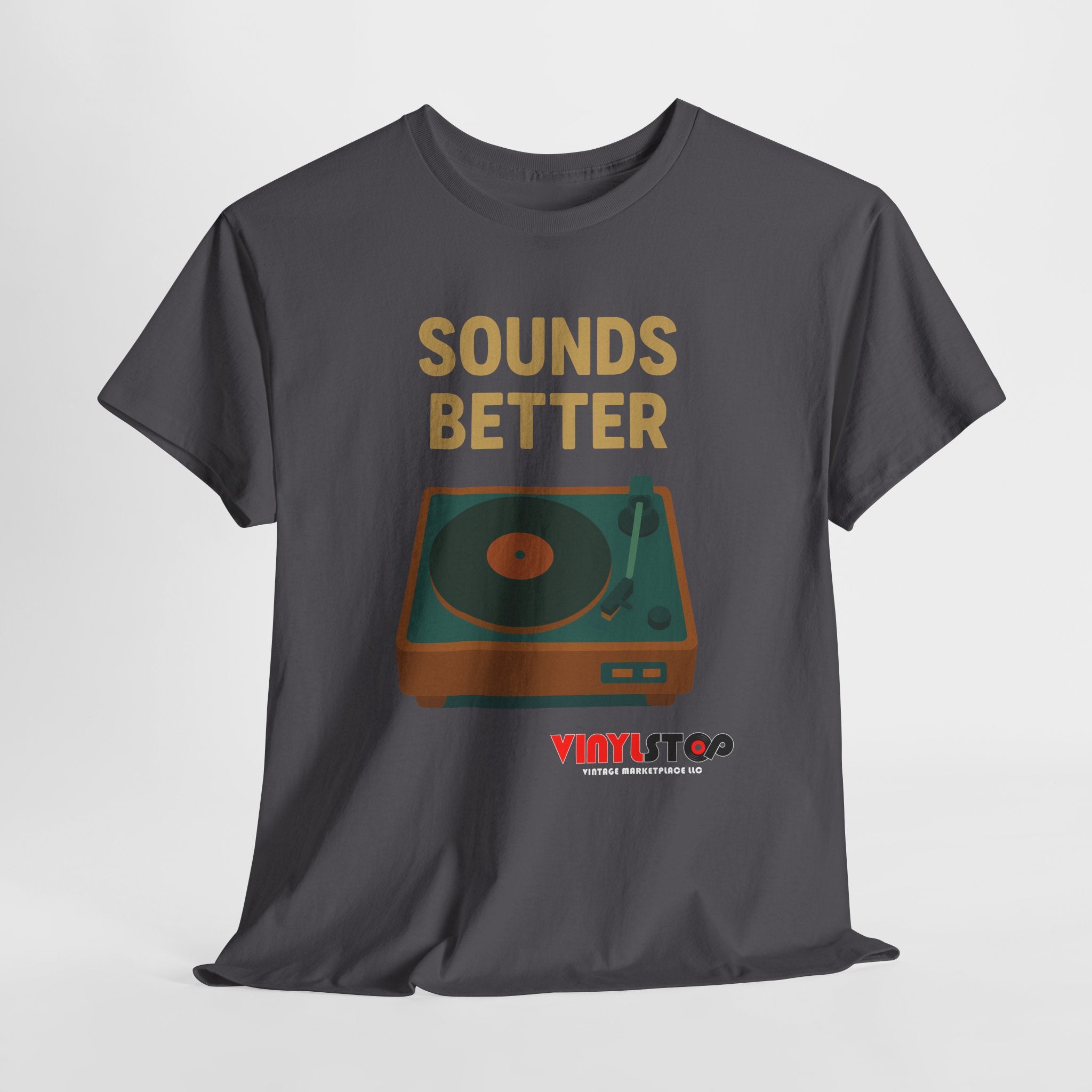 Sounds Better on Vinyl Record T-Shirt | Turntable Graphic Tee