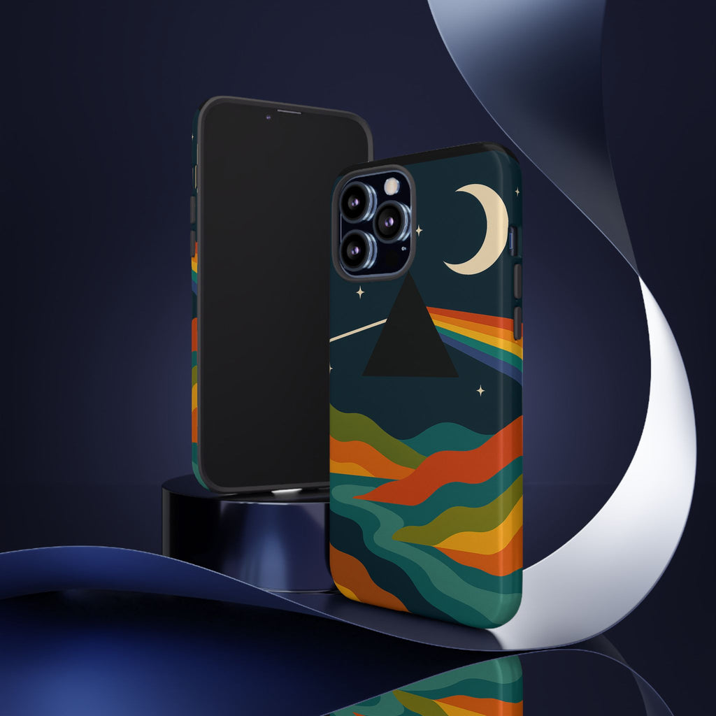 Dark Side of Moon Phone Case — Rainbow Landscape Tough Case Pink Floyd Inspired