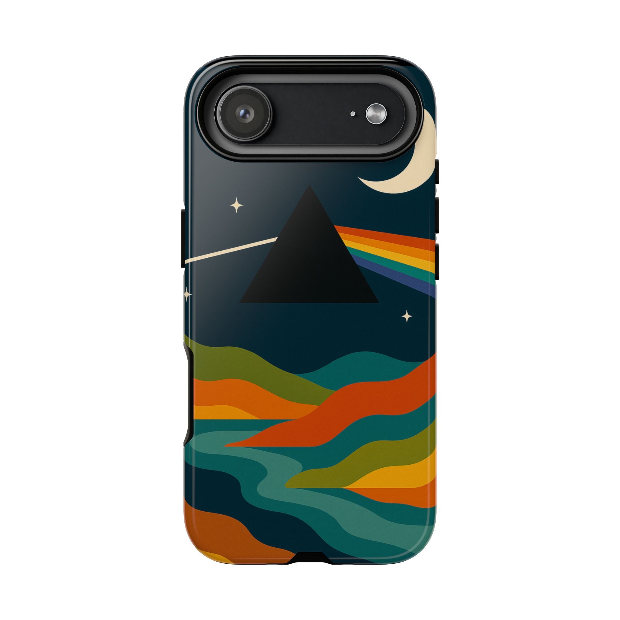 Dark Side of Moon Phone Case — Rainbow Landscape Tough Case Pink Floyd Inspired