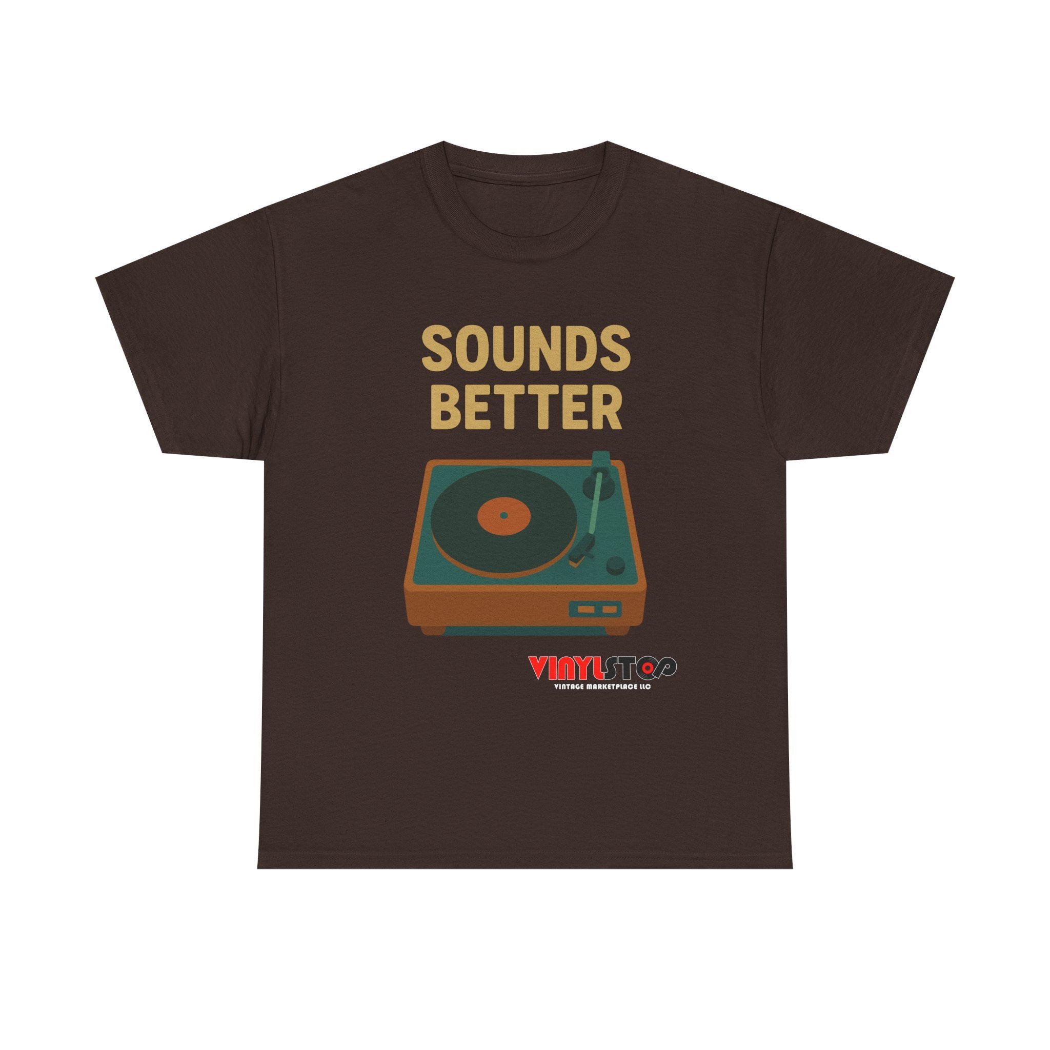 Sounds Better on Vinyl Record T-Shirt | Turntable Graphic Tee