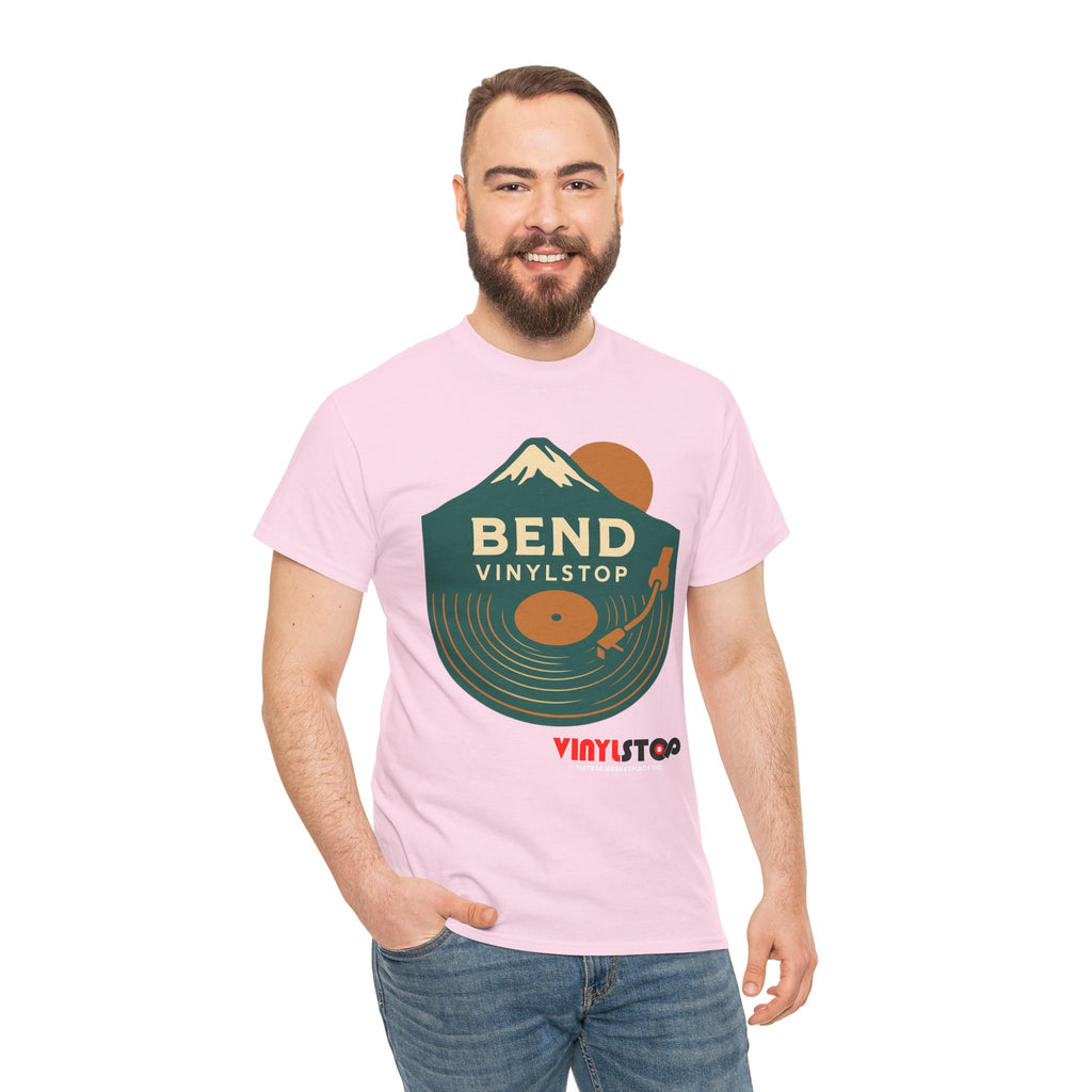 Bend Oregon Vinyl Stop T-Shirt | Mountain Record Player Tee Record Store