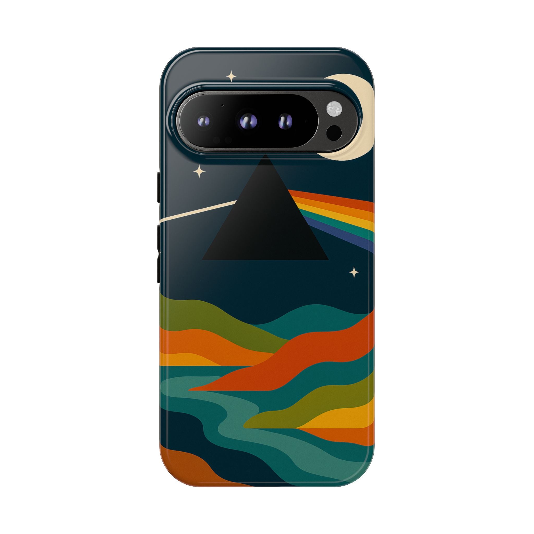 Dark Side of Moon Phone Case — Rainbow Landscape Tough Case Pink Floyd Inspired