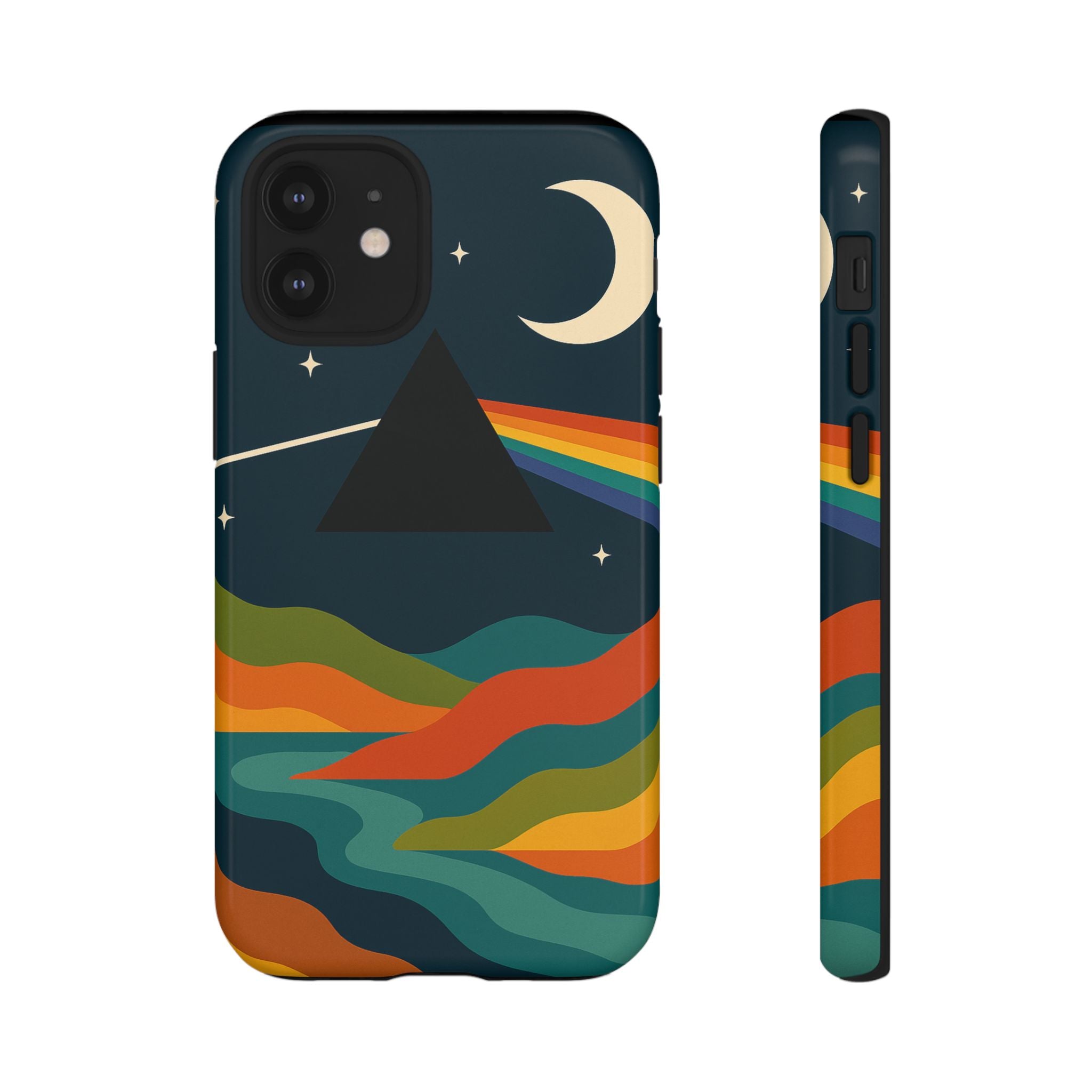 Dark Side of Moon Phone Case — Rainbow Landscape Tough Case Pink Floyd Inspired