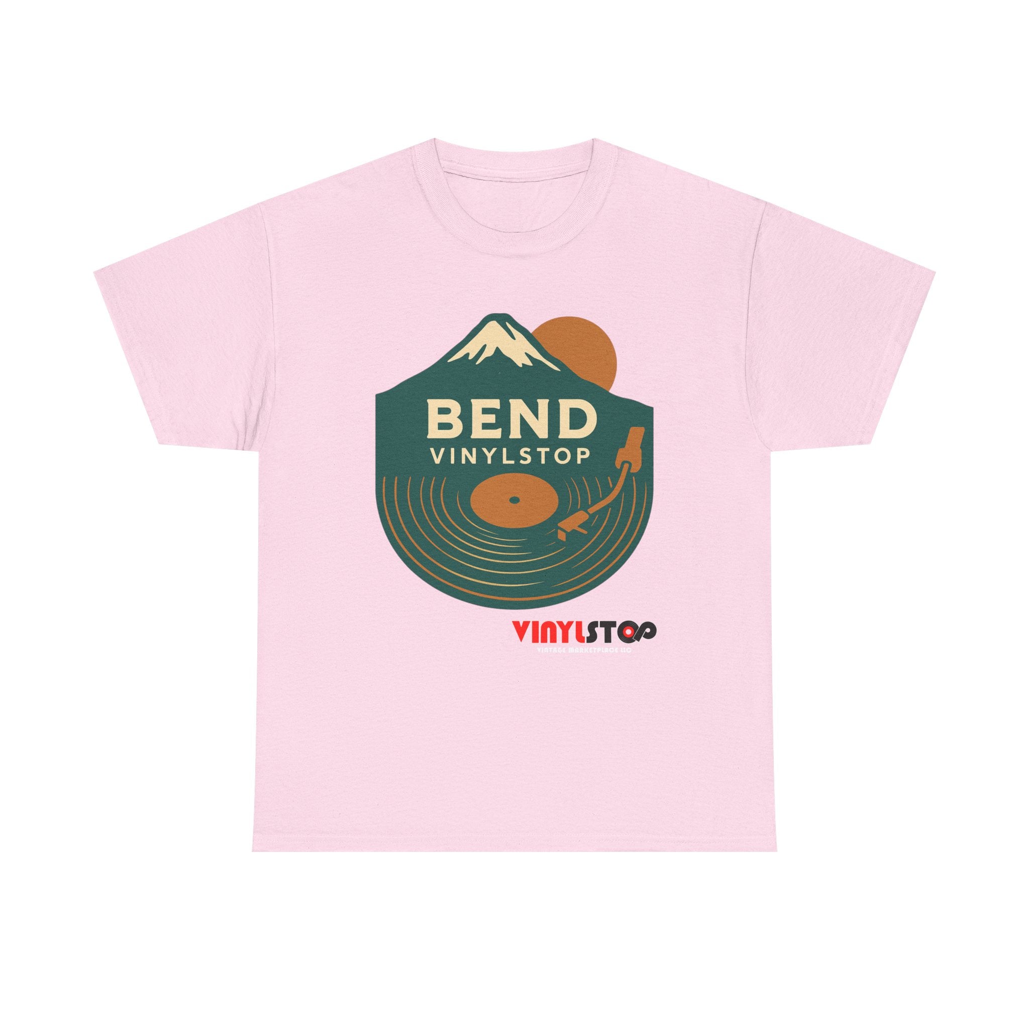 Bend Oregon Vinyl Stop T-Shirt | Mountain Record Player Tee Record Store