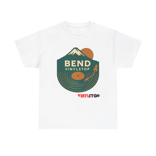 Bend Oregon Vinyl Stop T-Shirt | Mountain Record Player Tee Record Store