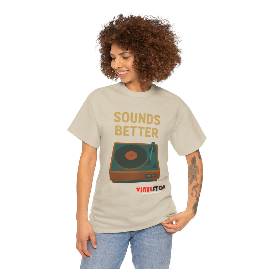 Sounds Better on Vinyl Record T-Shirt | Turntable Graphic Tee