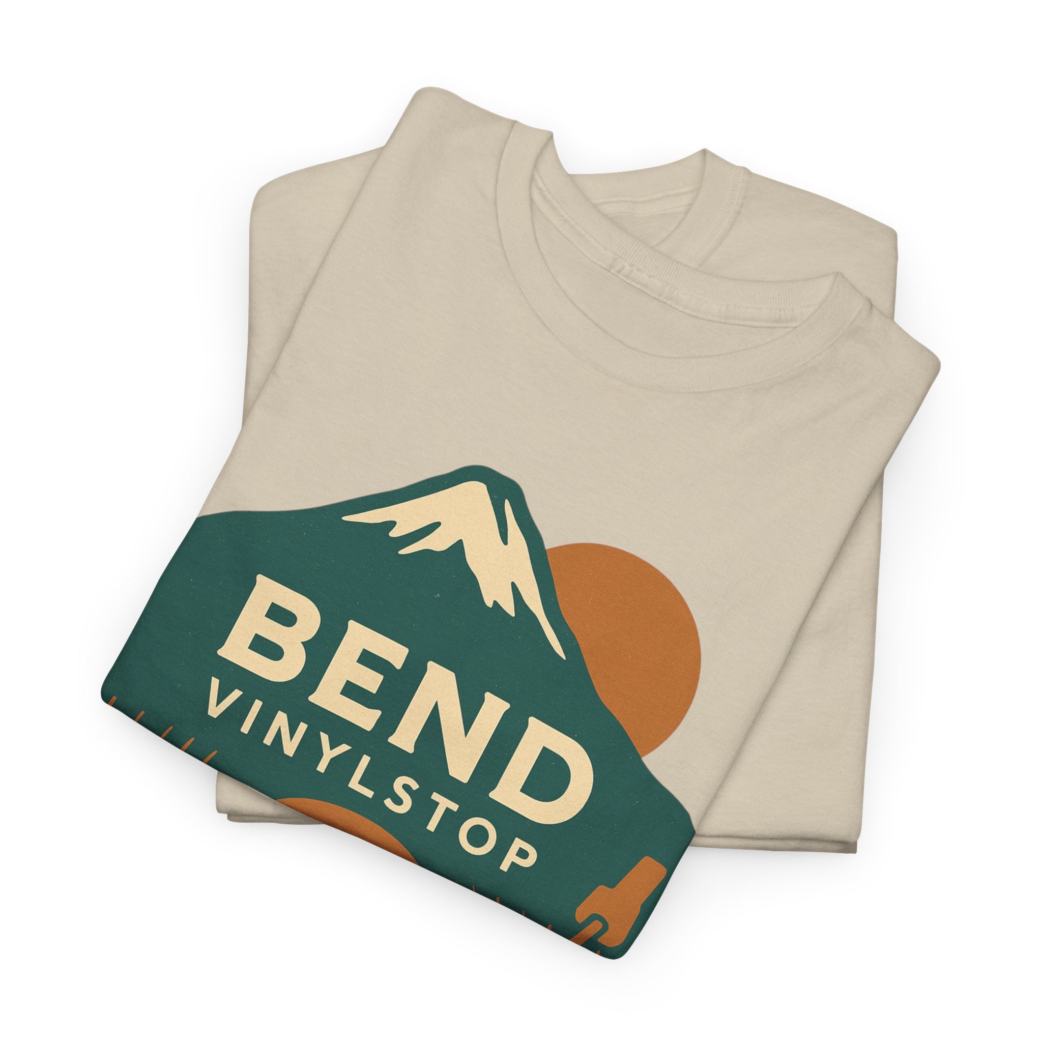 Bend Oregon Vinyl Stop T-Shirt | Mountain Record Player Tee Record Store