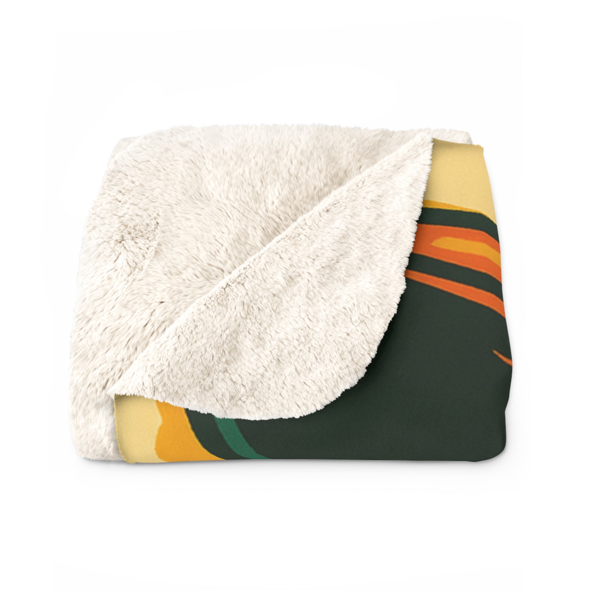 Zeppelin Crash Retro Sherpa Blanket — Vintage Airship Graphic Throw