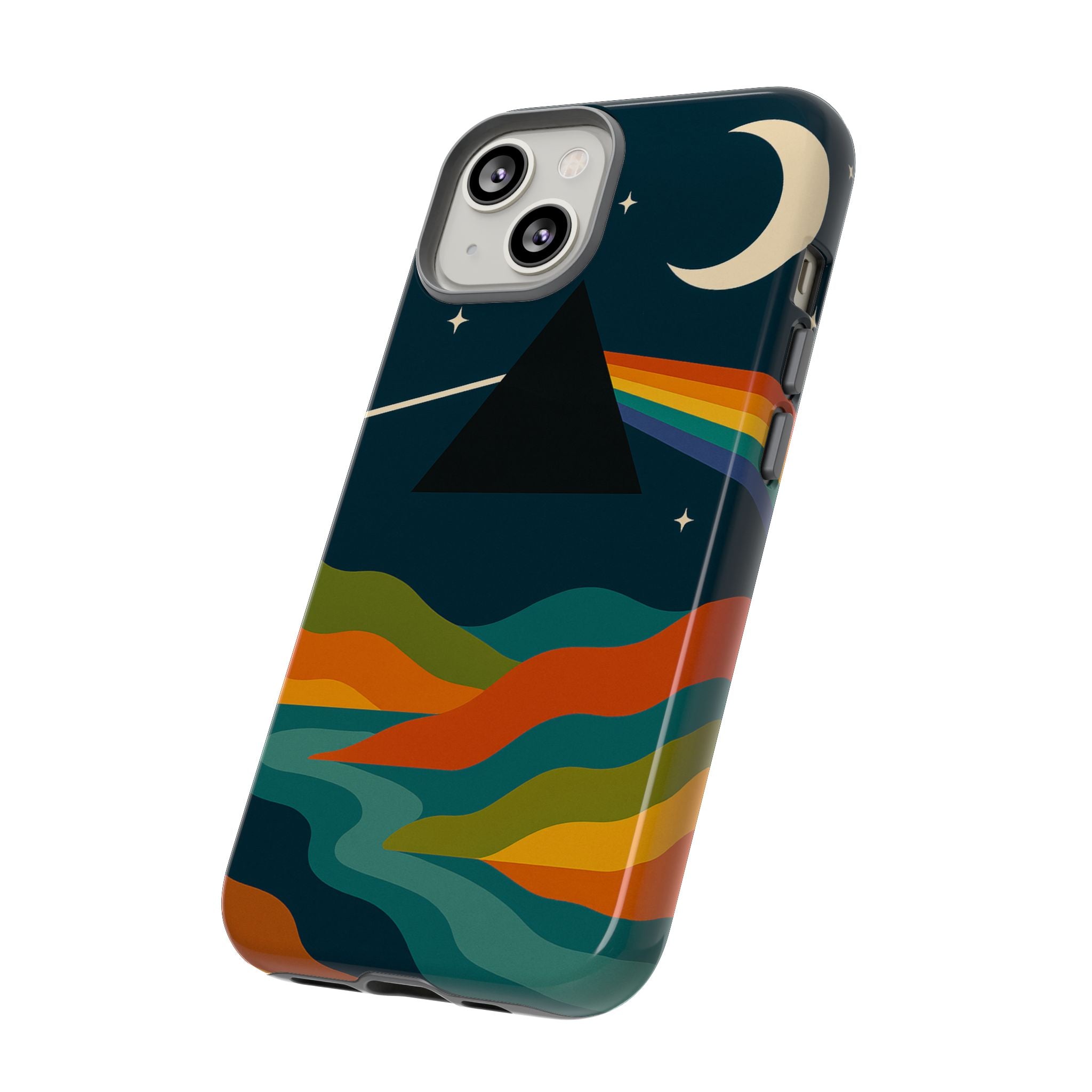 Dark Side of Moon Phone Case — Rainbow Landscape Tough Case Pink Floyd Inspired